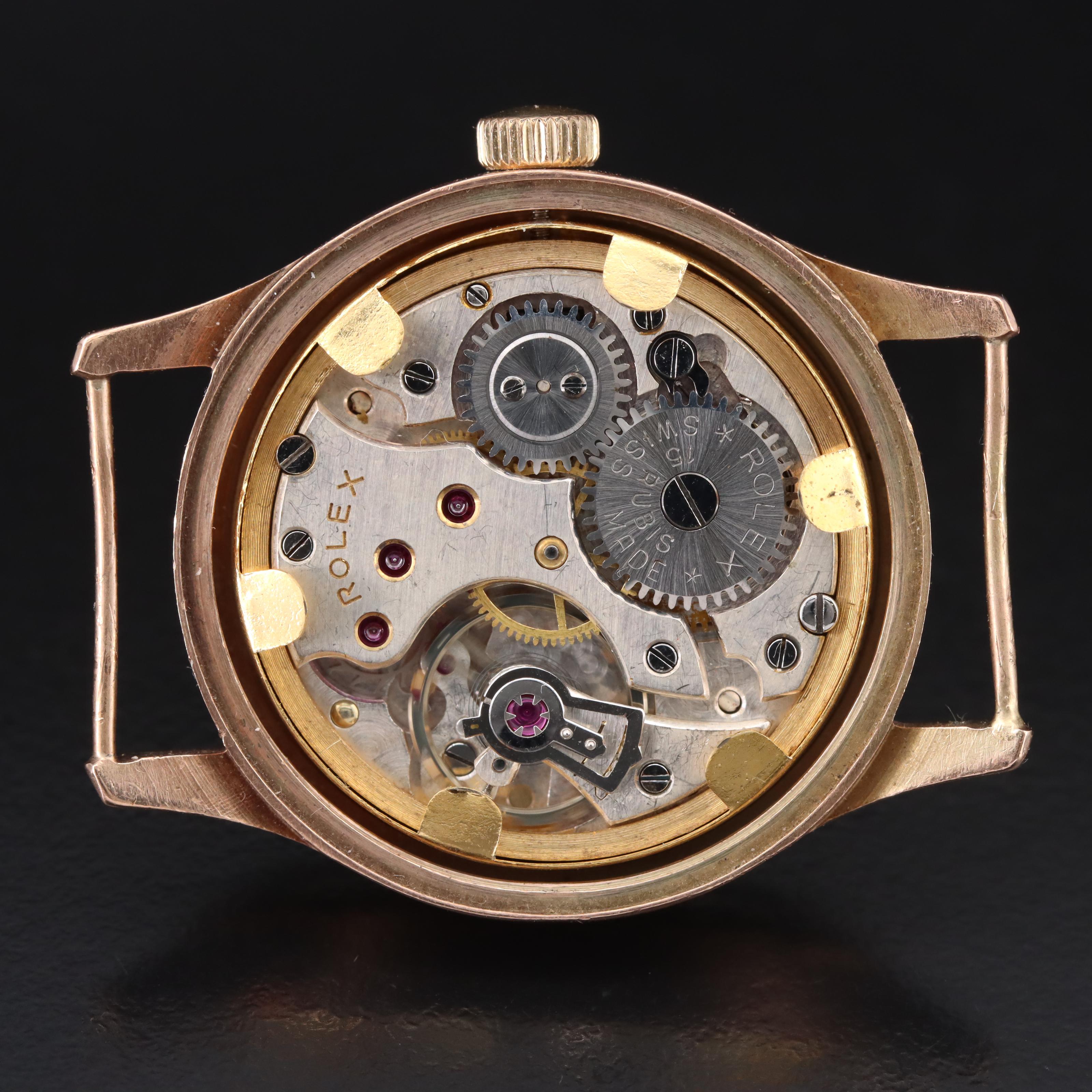 Vintage Rolex 9K Rose Gold Case Watch