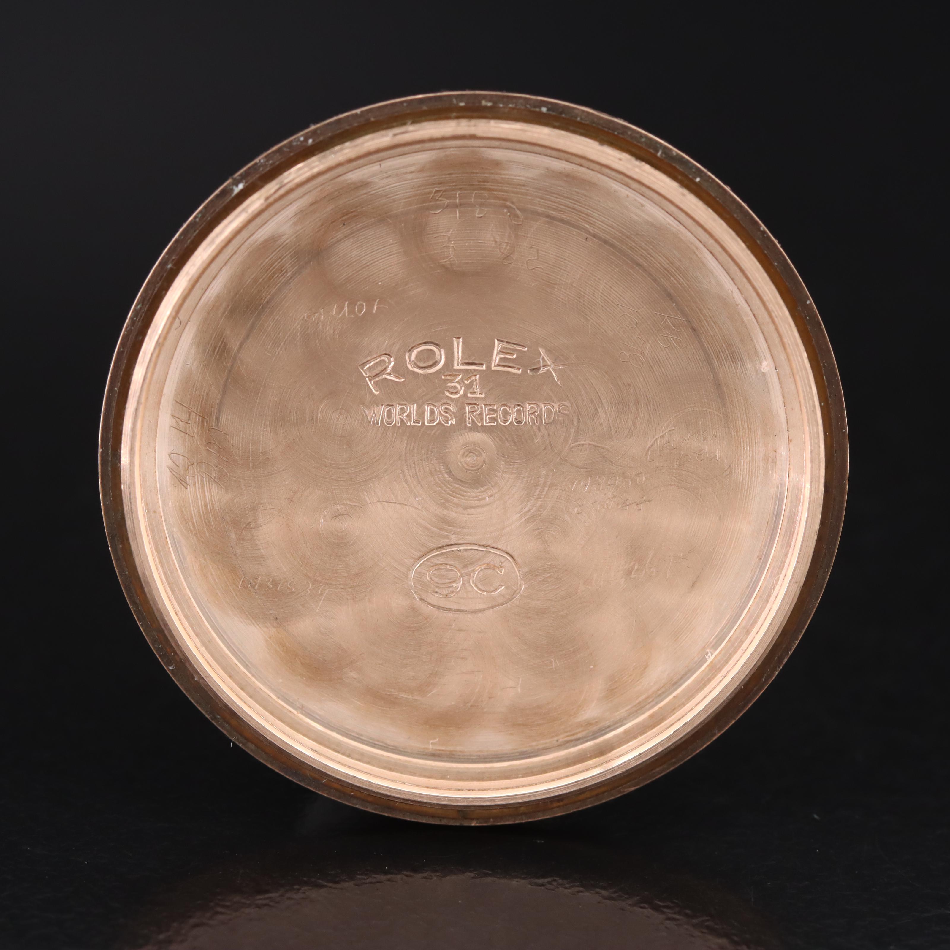 Vintage Rolex 9K Rose Gold Case Watch