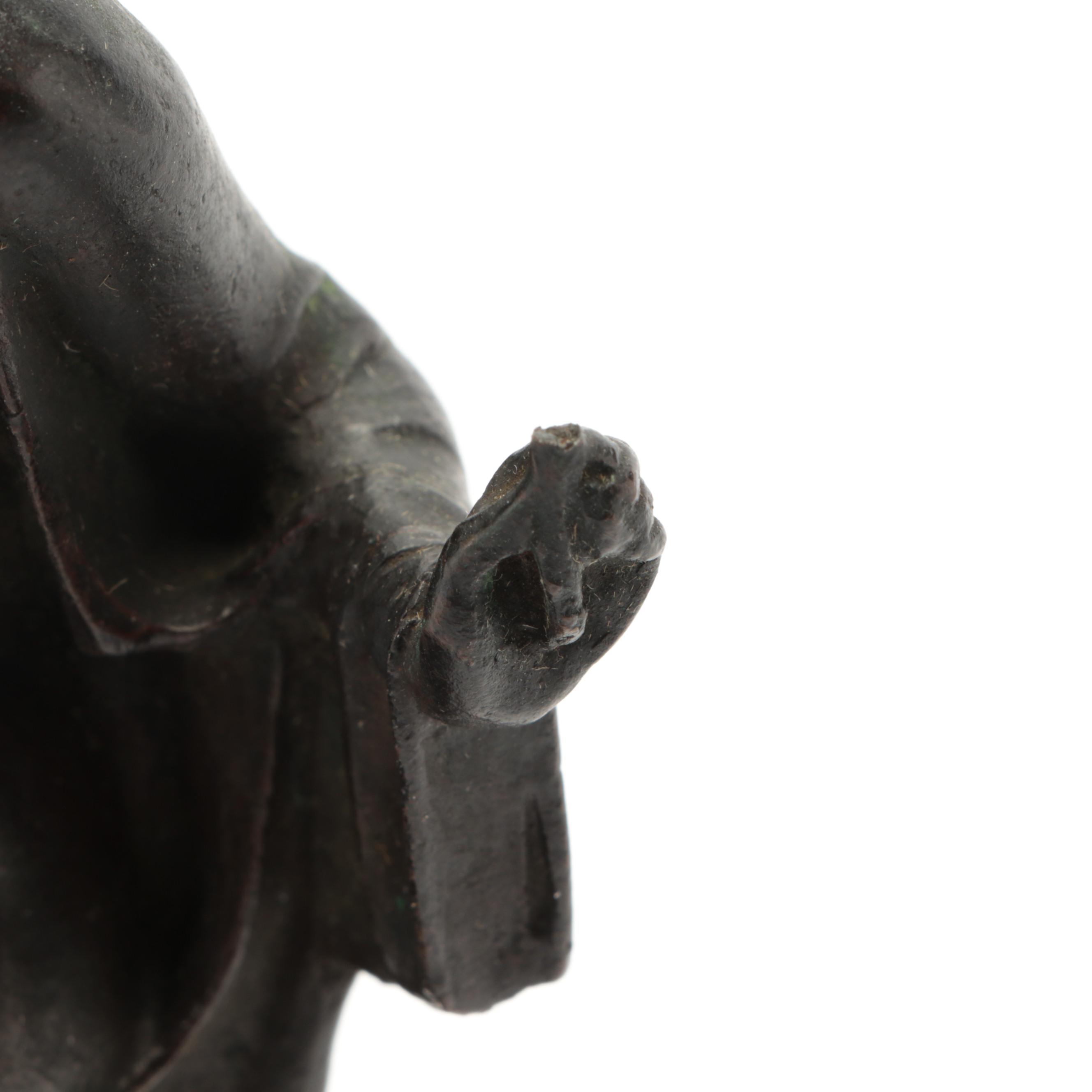 Bronze on Marble Sculpture of Female Figural Nude after Mario J. Korbel