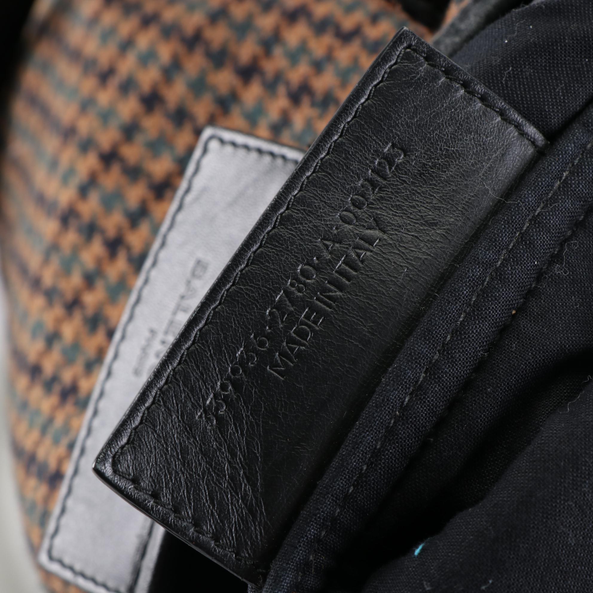 Balenciaga Cabas Tote Bag with Pouch in Houndstooth Wool and Leather