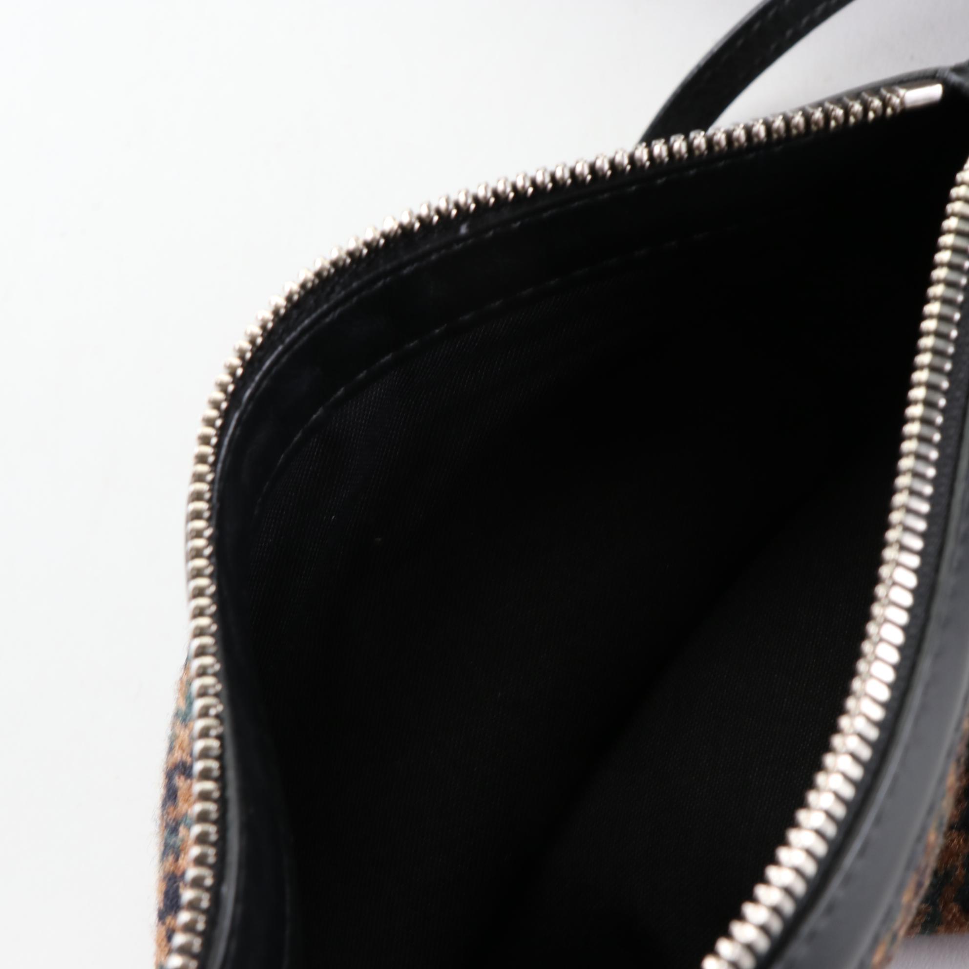 Balenciaga Cabas Tote Bag with Pouch in Houndstooth Wool and Leather