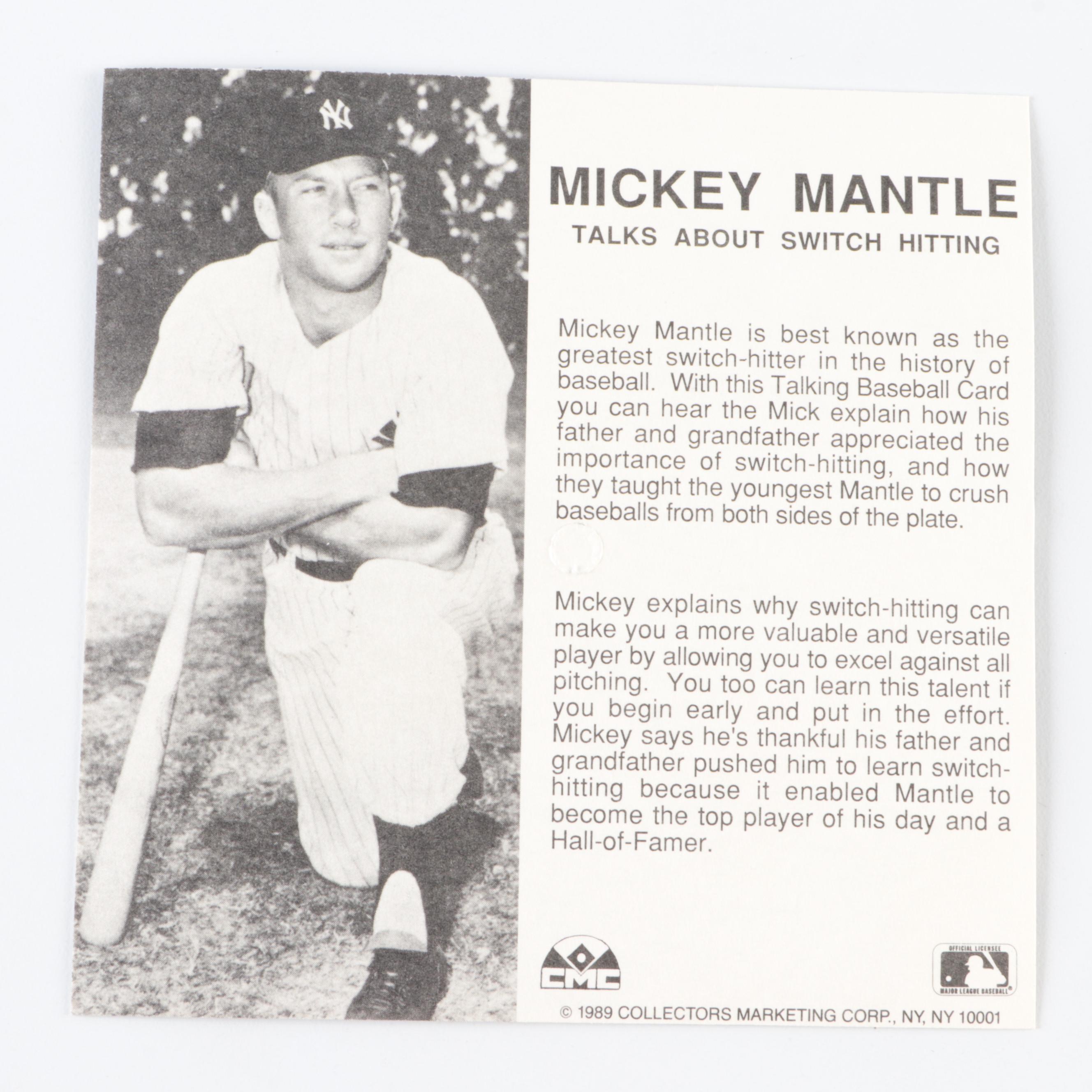 Mickey Mantle Reprint Baseball Cards with Baseball Heroes Tin and More