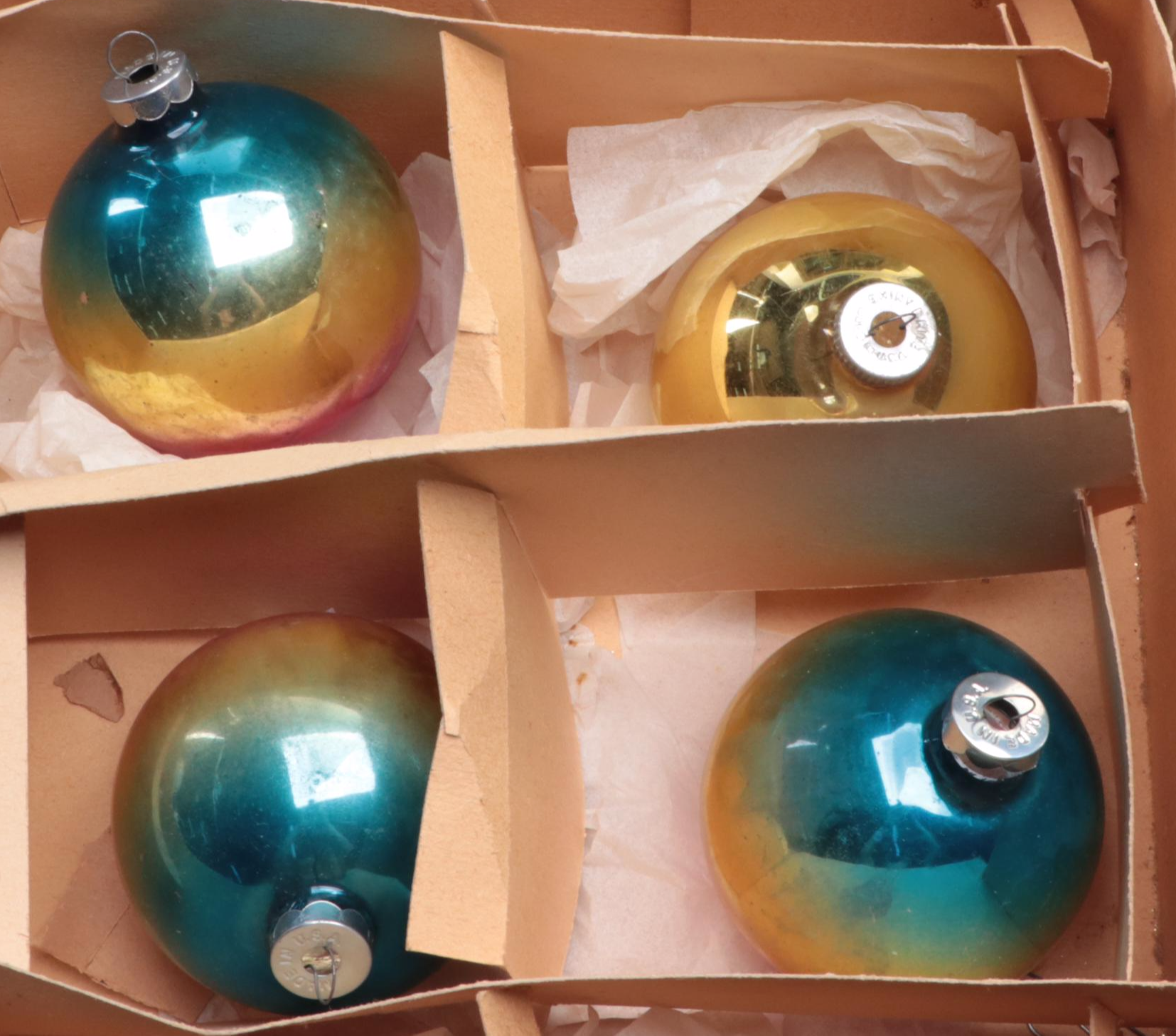 Shiny Brite and Other Glass Christmas Ornaments, Mid to Late 20th Century