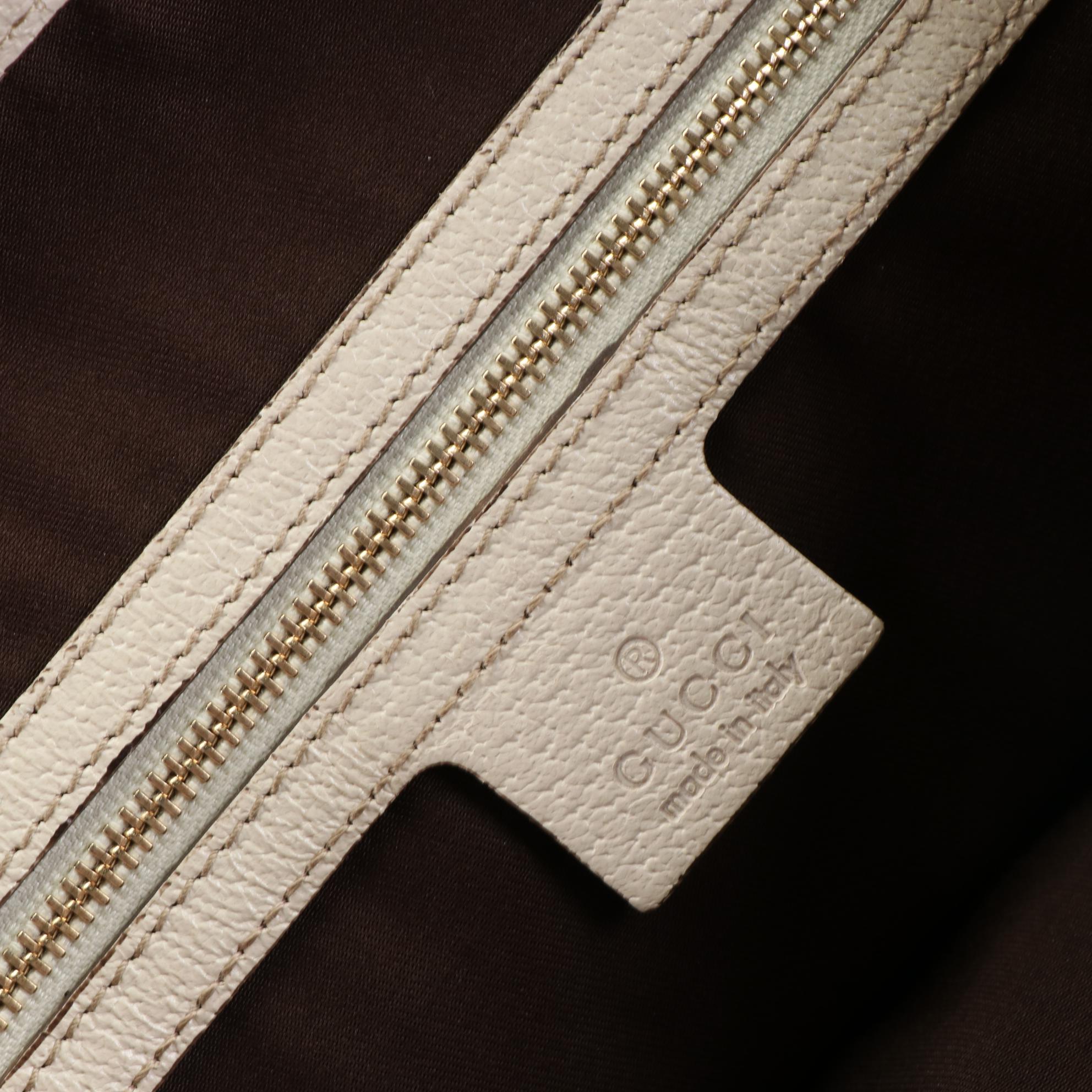 Gucci Charmy Shoulder Tote in GG Canvas and Cinghiale Leather