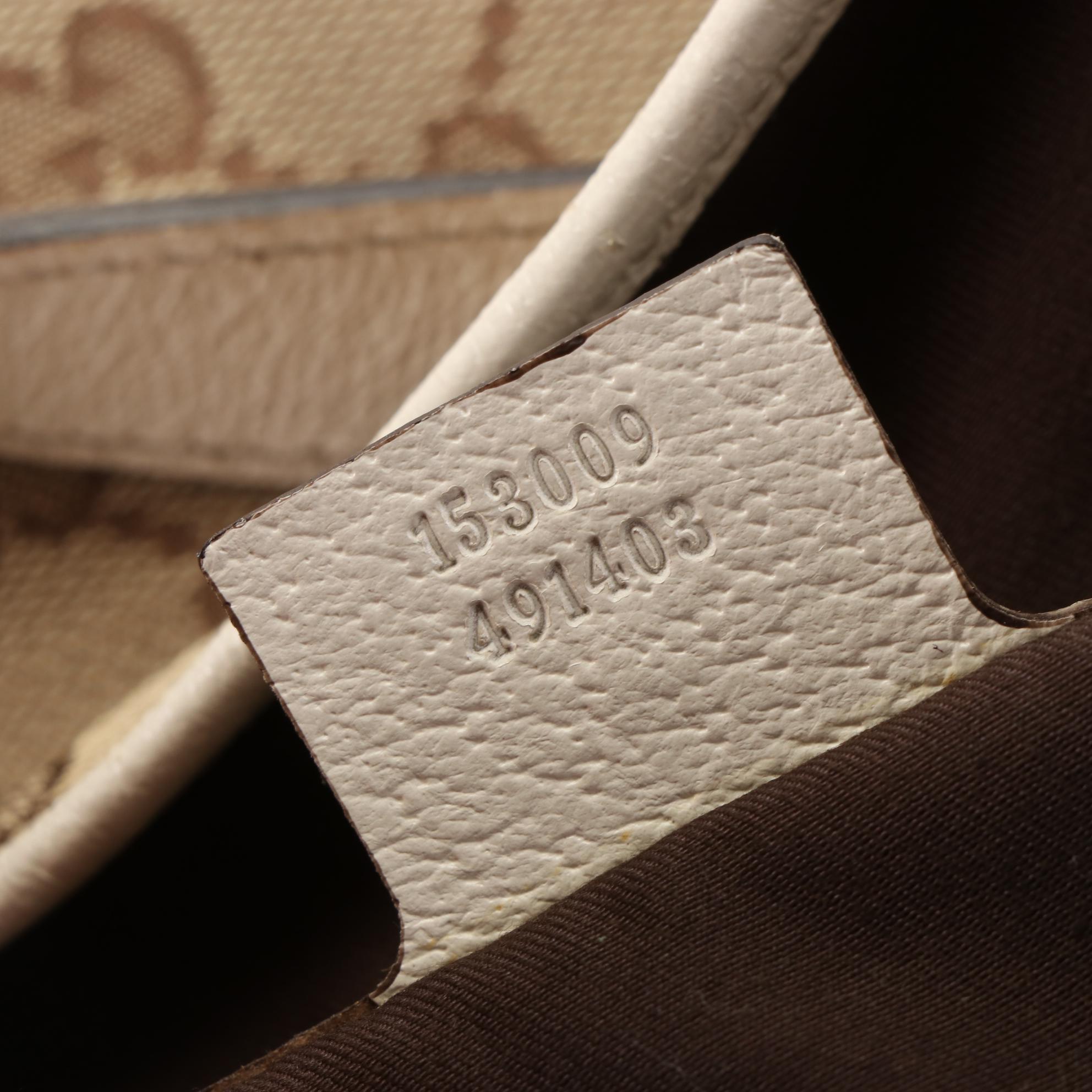 Gucci Charmy Shoulder Tote in GG Canvas and Cinghiale Leather