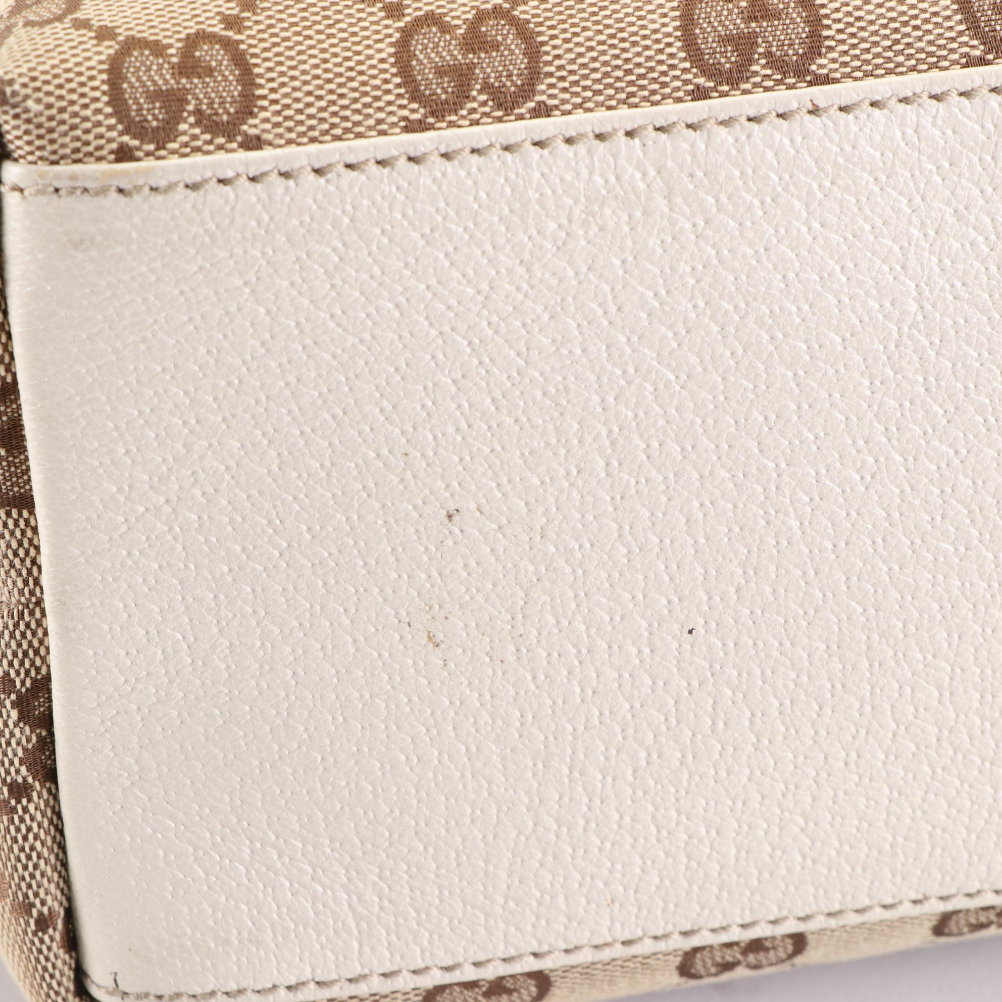 Gucci Charmy Shoulder Tote in GG Canvas and Cinghiale Leather