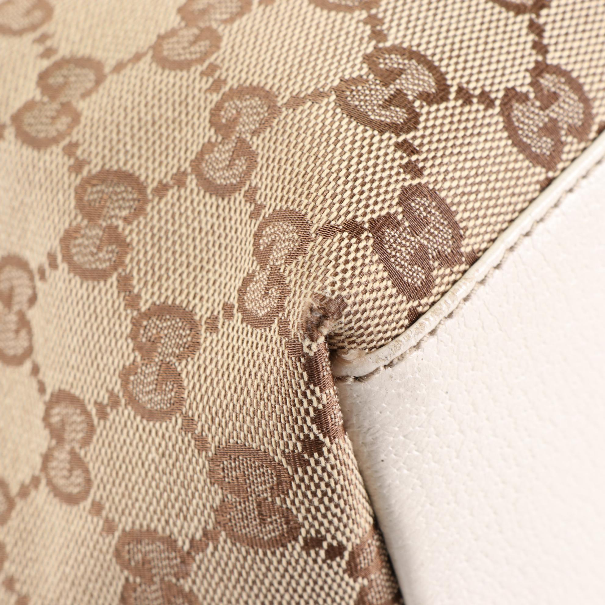 Gucci Charmy Shoulder Tote in GG Canvas and Cinghiale Leather