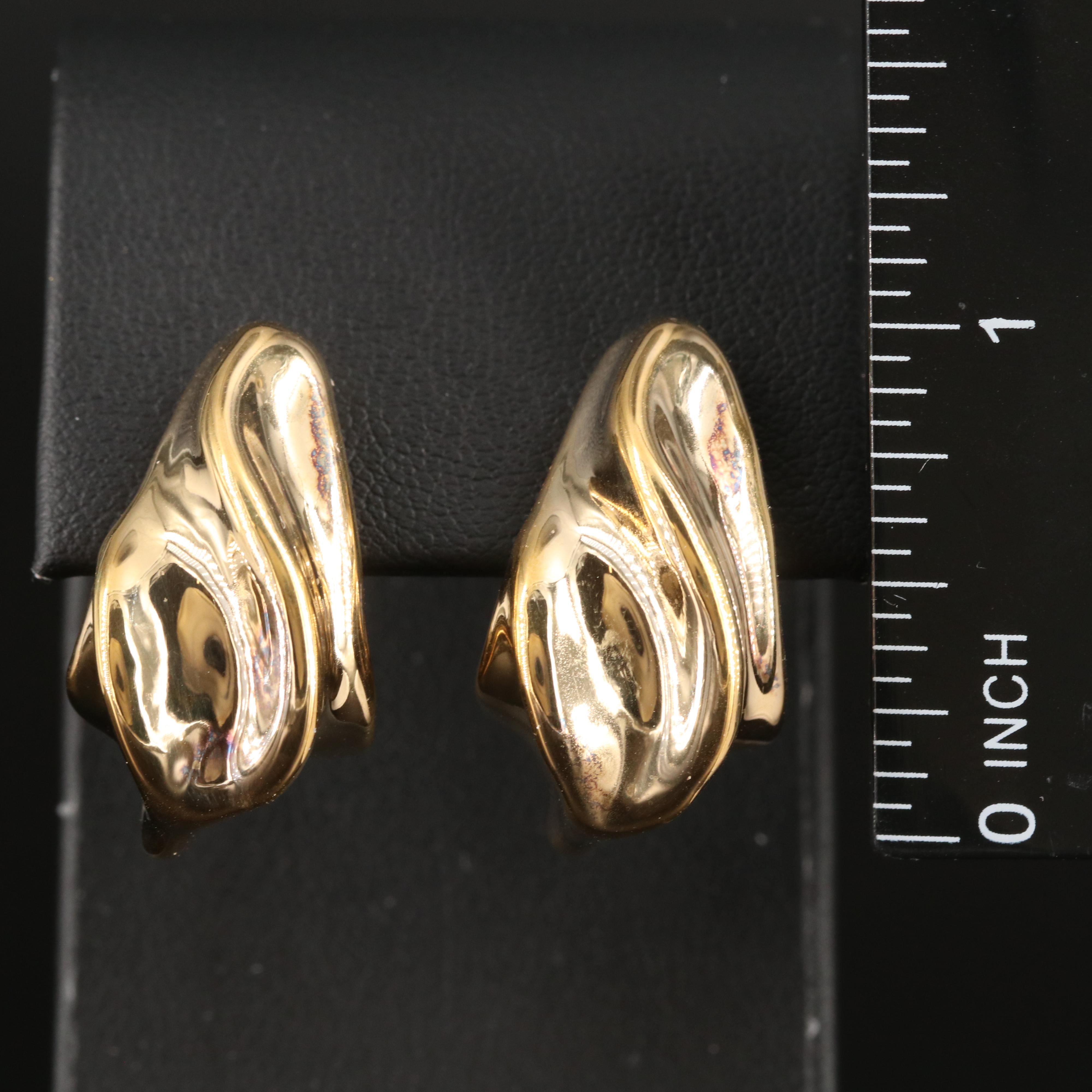 14K Freeform J Hoop Earrings