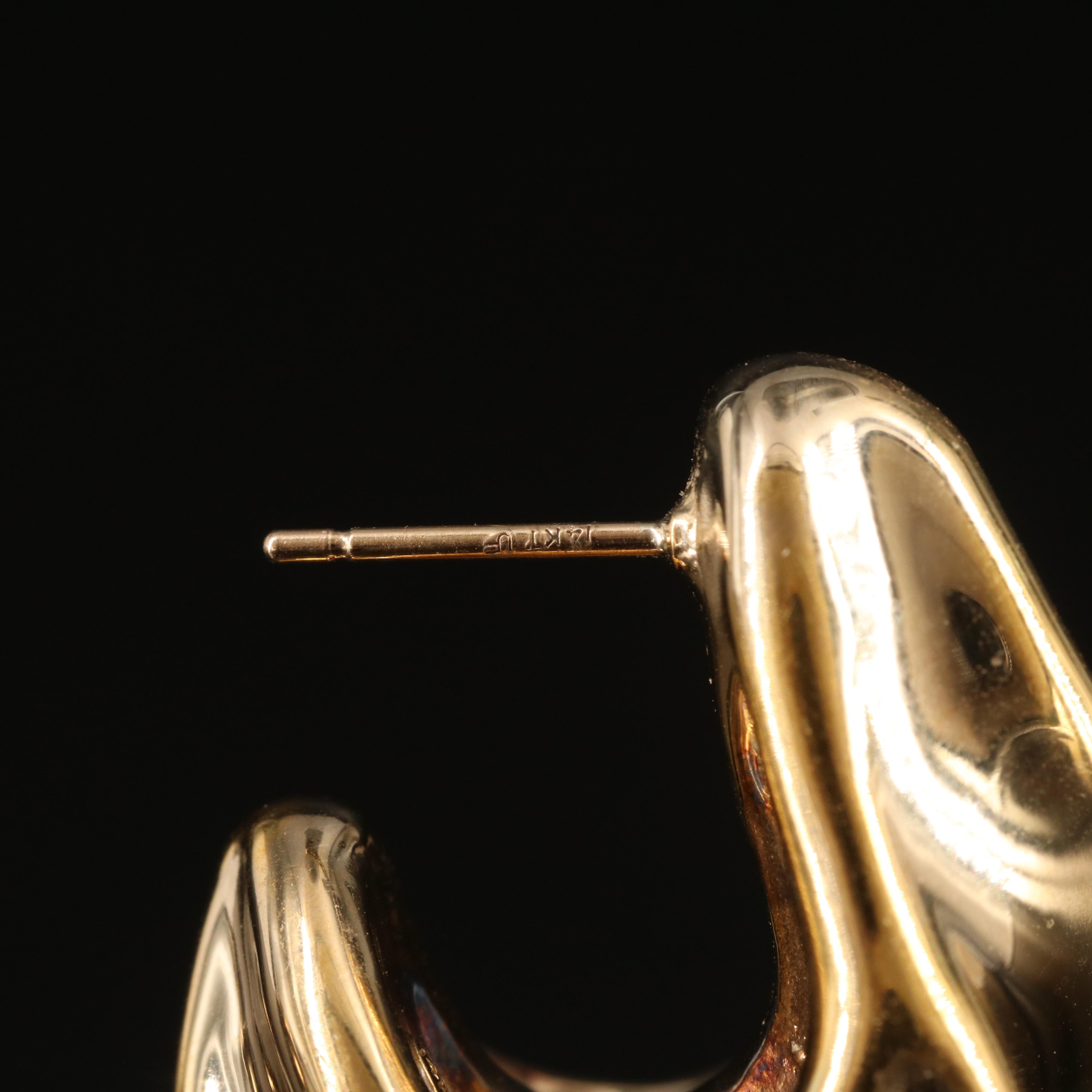 14K Freeform J Hoop Earrings