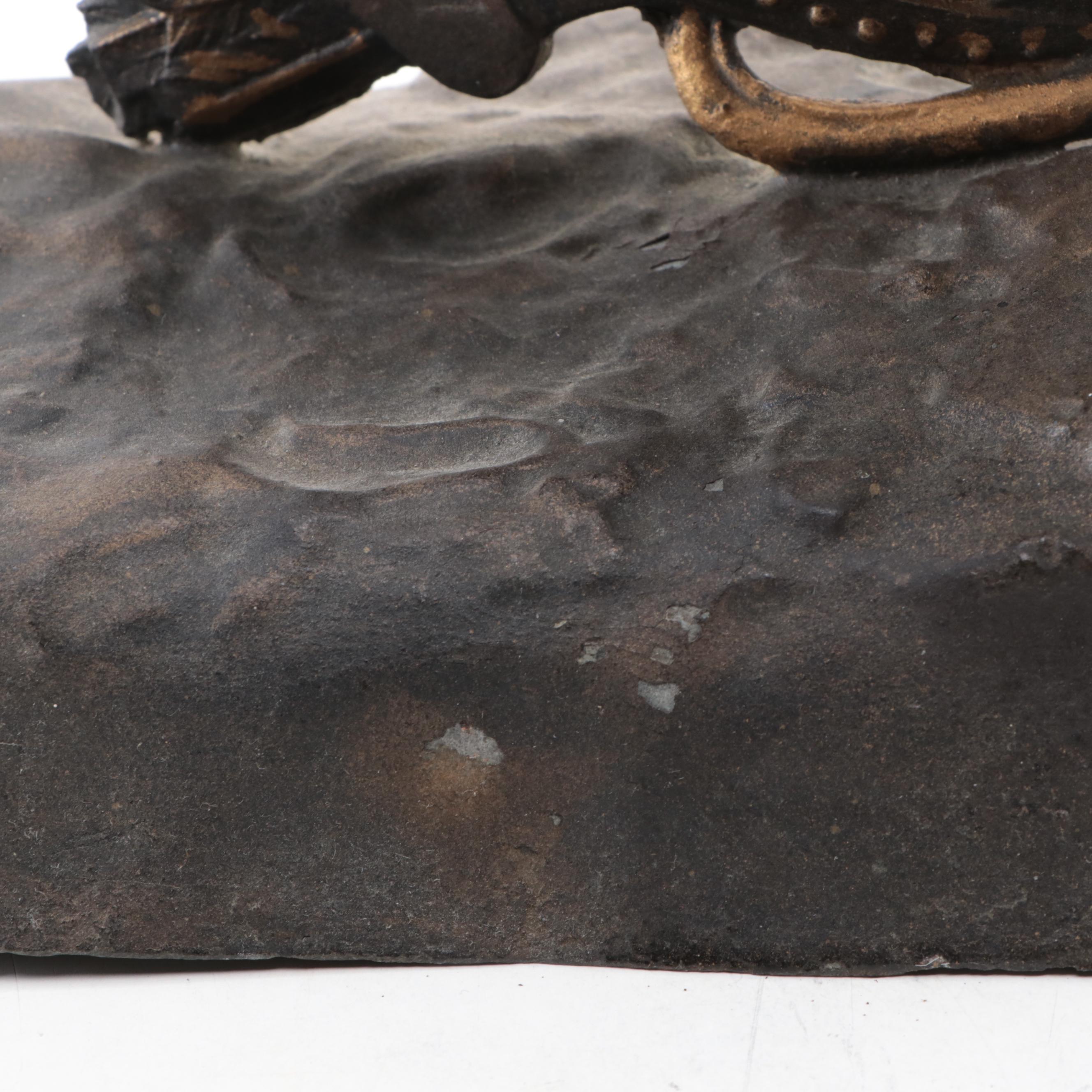 Patinated Spelter Statue of an Archer on Horseback