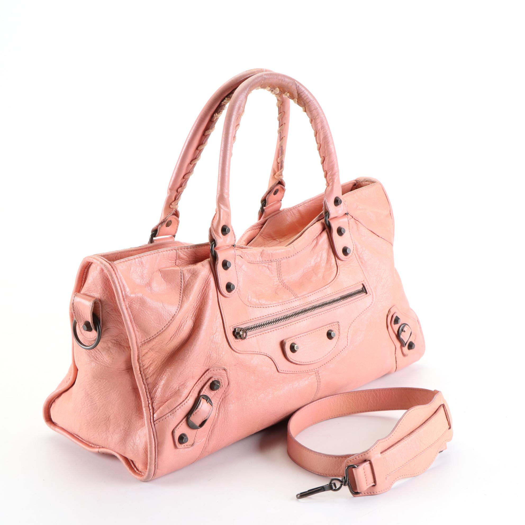 Balenciaga Motorcycle City Bag in Lambskin Leather