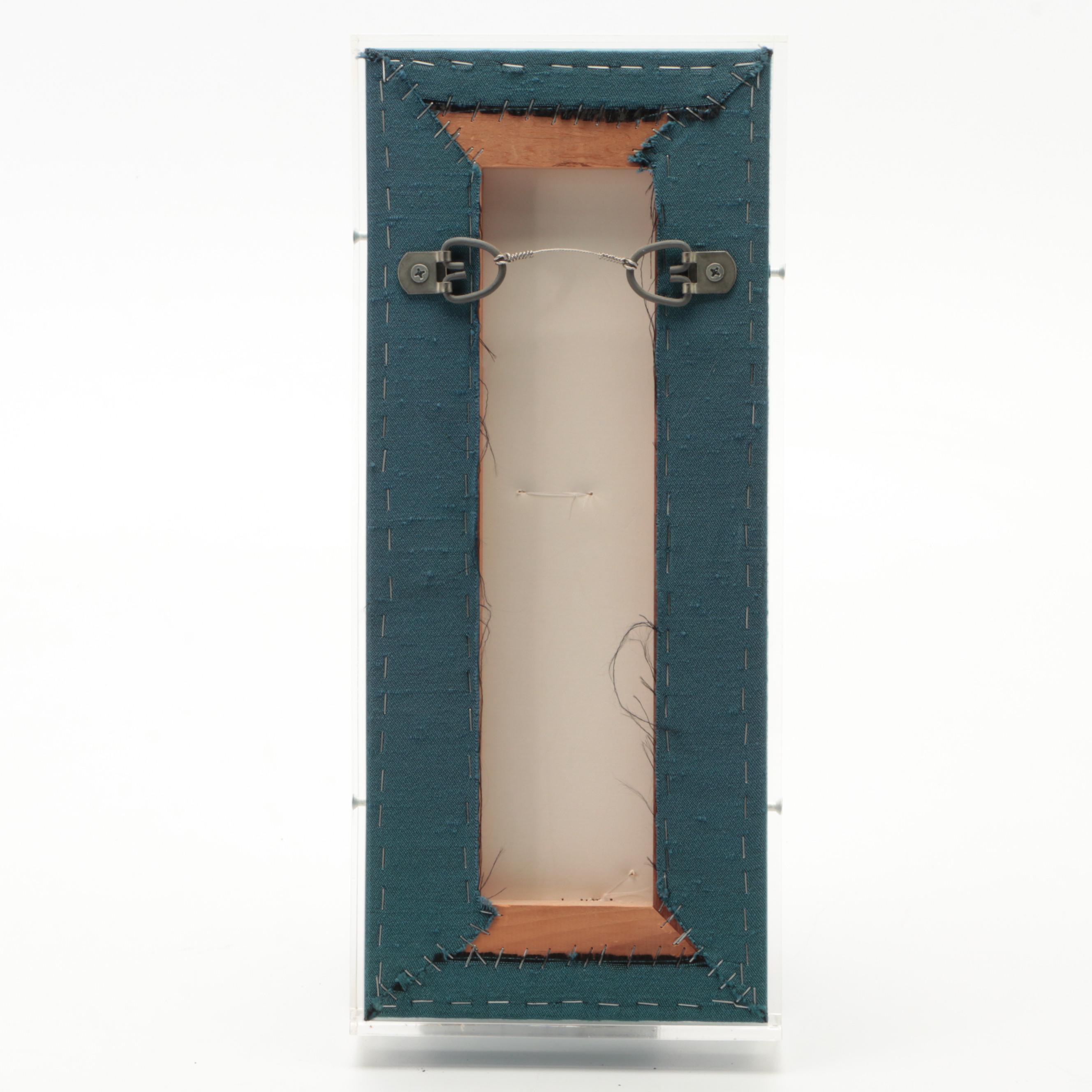 Moroccan Silvered Metal and Bone Jambiya Dagger in Acrylic Wall Case