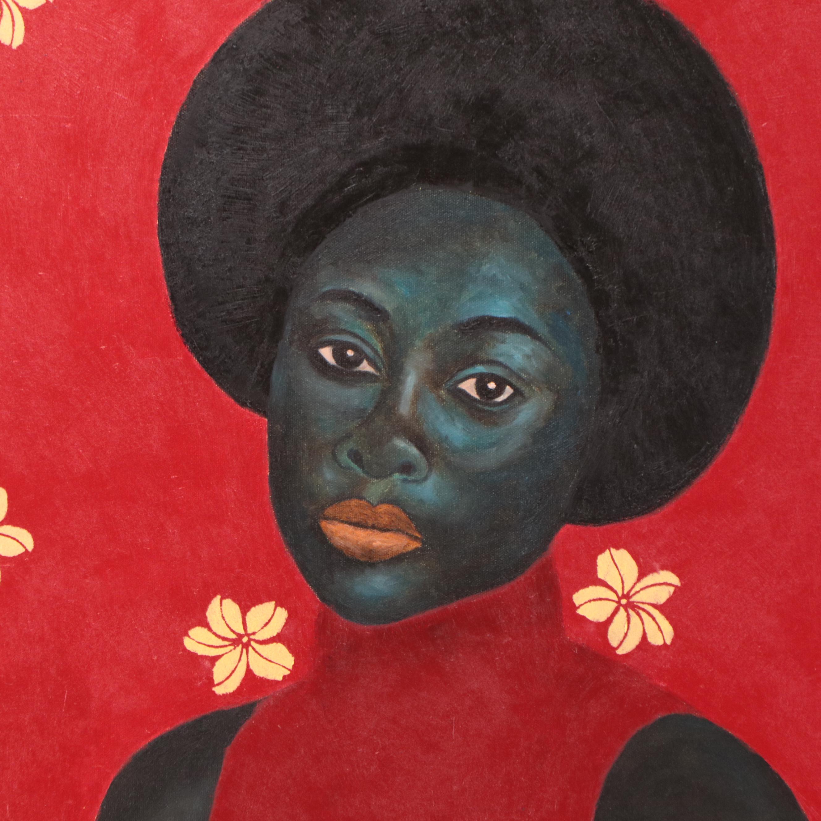 Oluwakemi Omowaire Oil Painting "The Caged Bird Will Sing," 21st Century