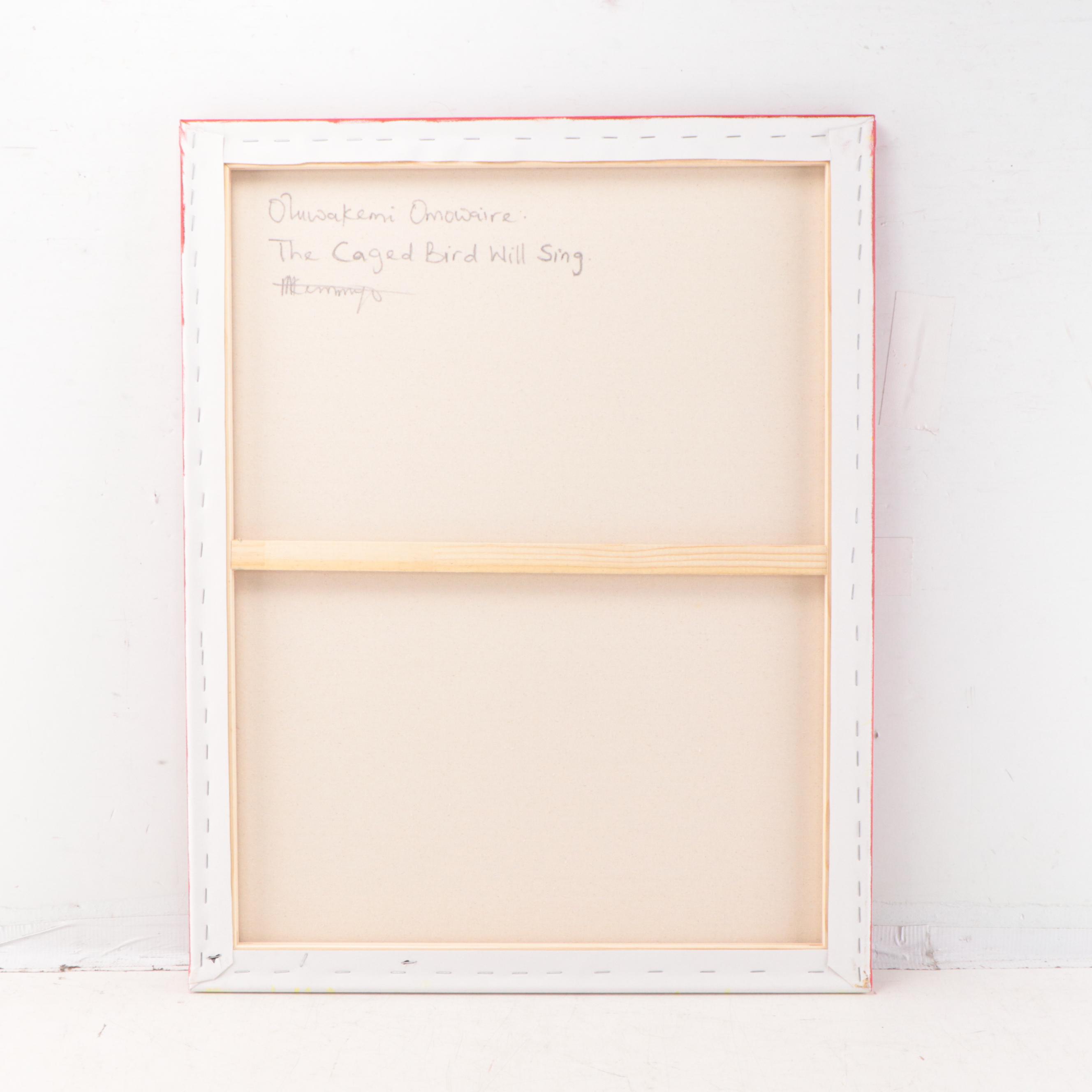 Oluwakemi Omowaire Oil Painting "The Caged Bird Will Sing," 21st Century