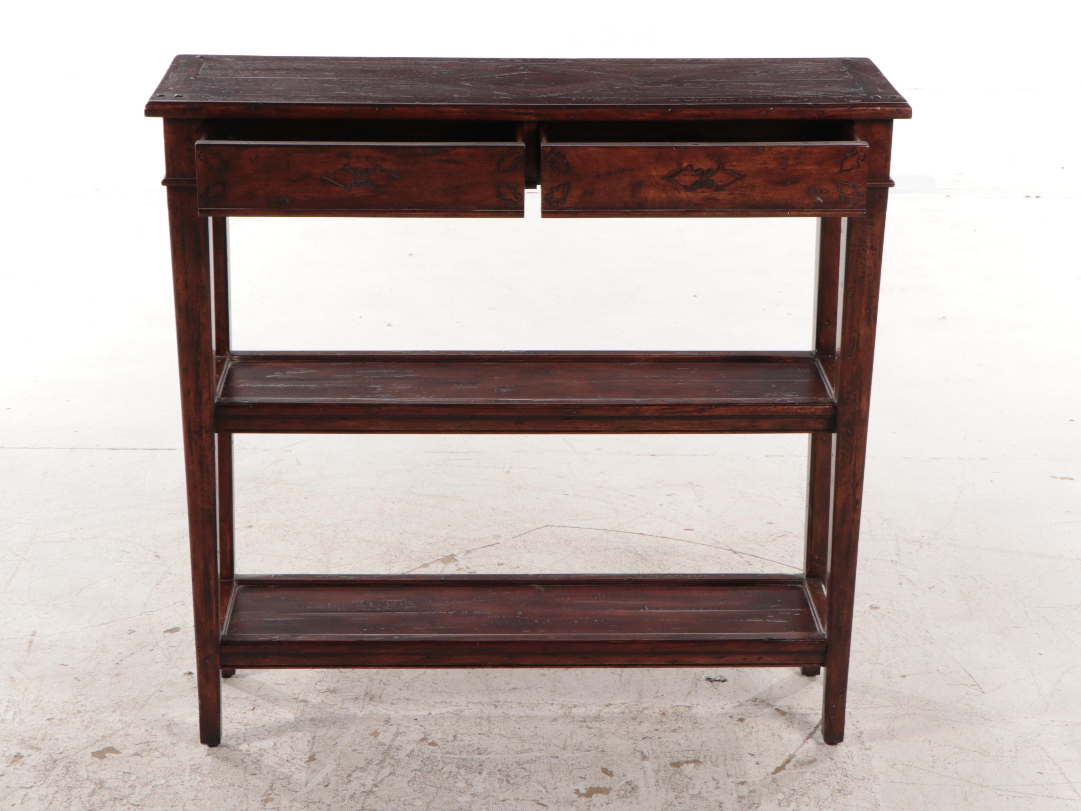Theodore Alexander "Castle Bromwich" Mahogany Tiered Console Table