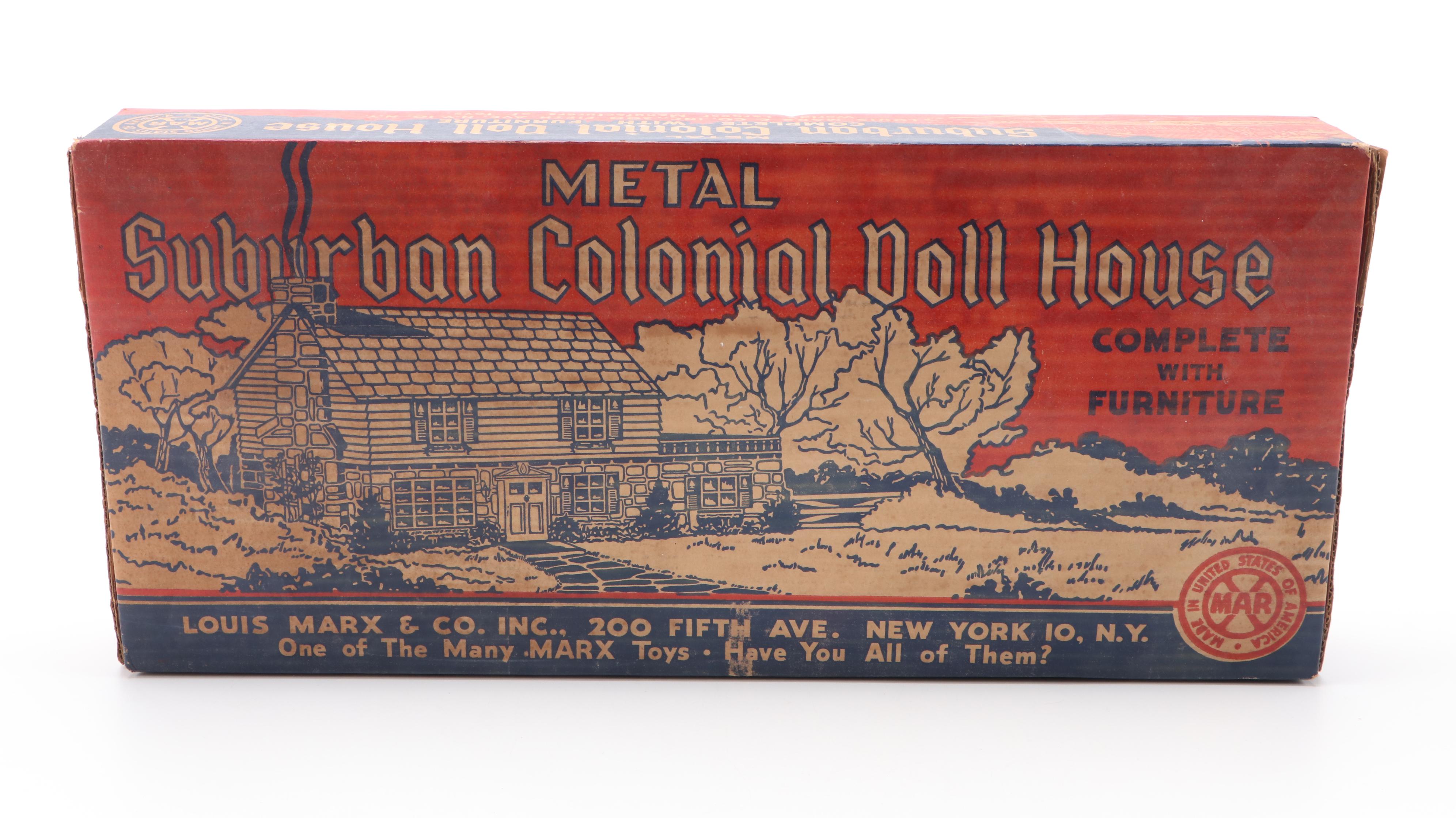 Ideal "Saucy Walker" Dolls with Marx Tin Litho Doll House and Other Furniture