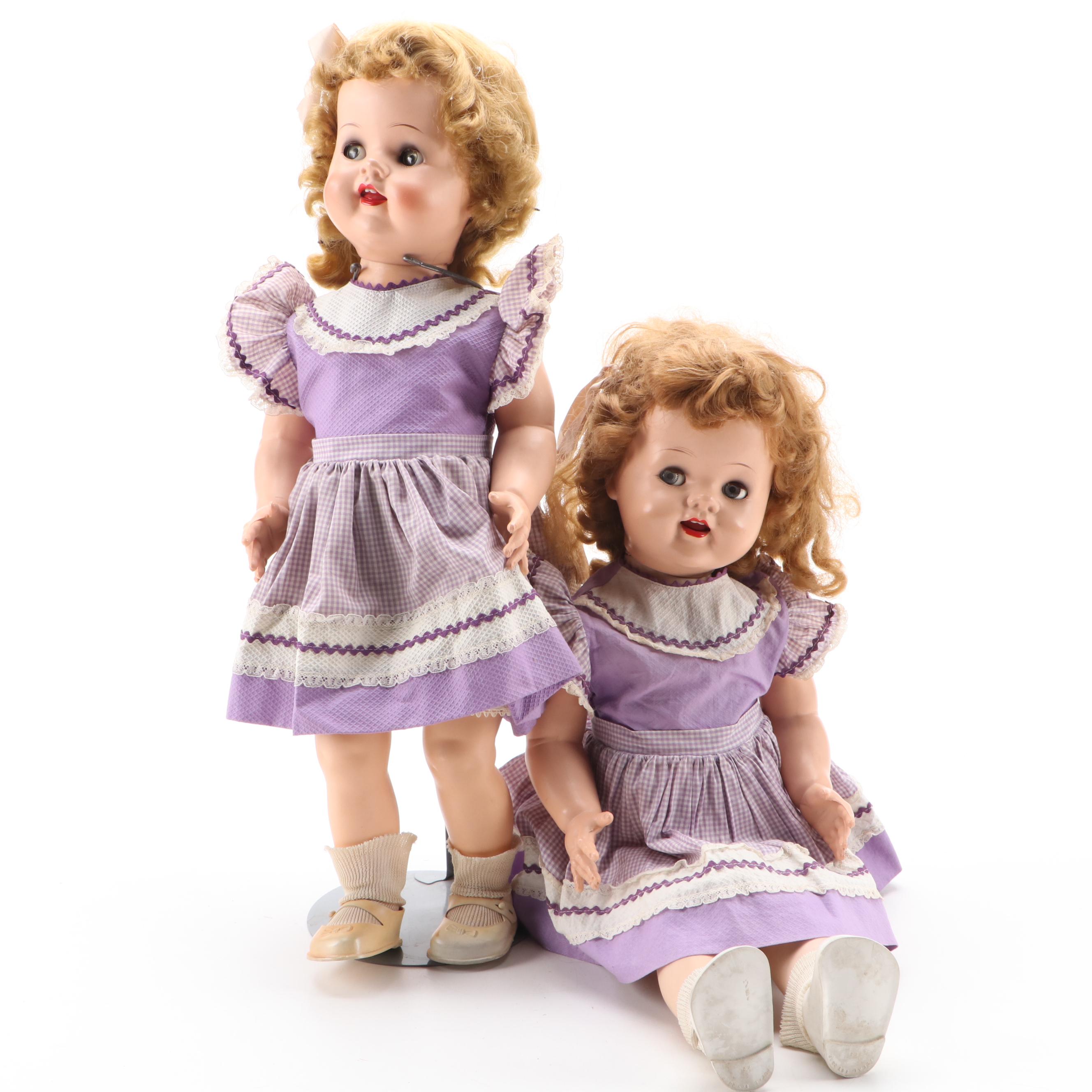 Ideal "Saucy Walker" Dolls with Marx Tin Litho Doll House and Other Furniture