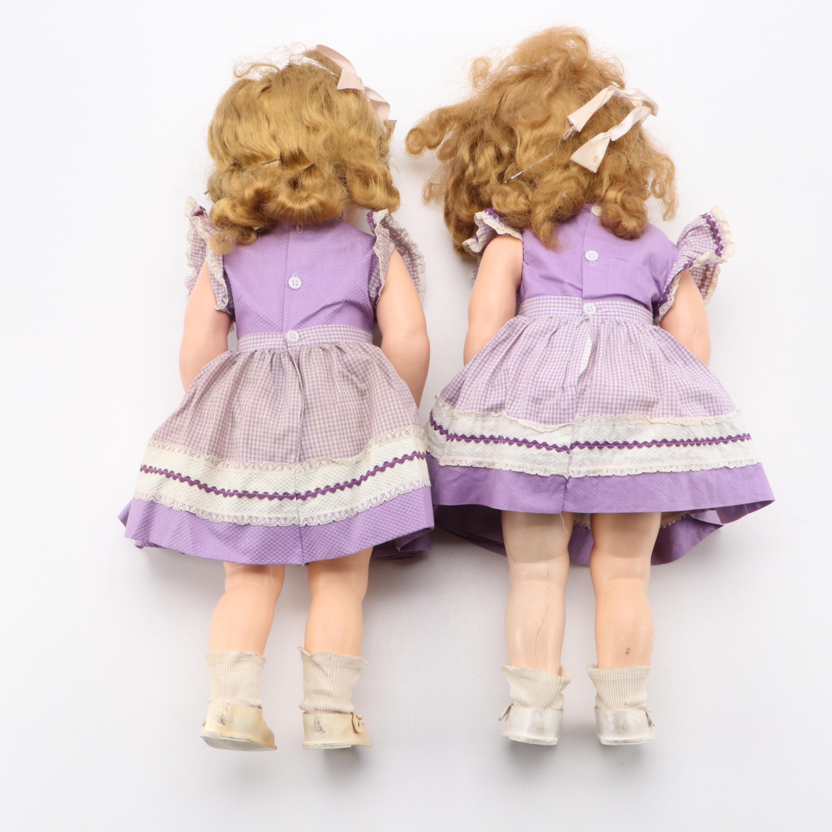 Ideal "Saucy Walker" Dolls with Marx Tin Litho Doll House and Other Furniture