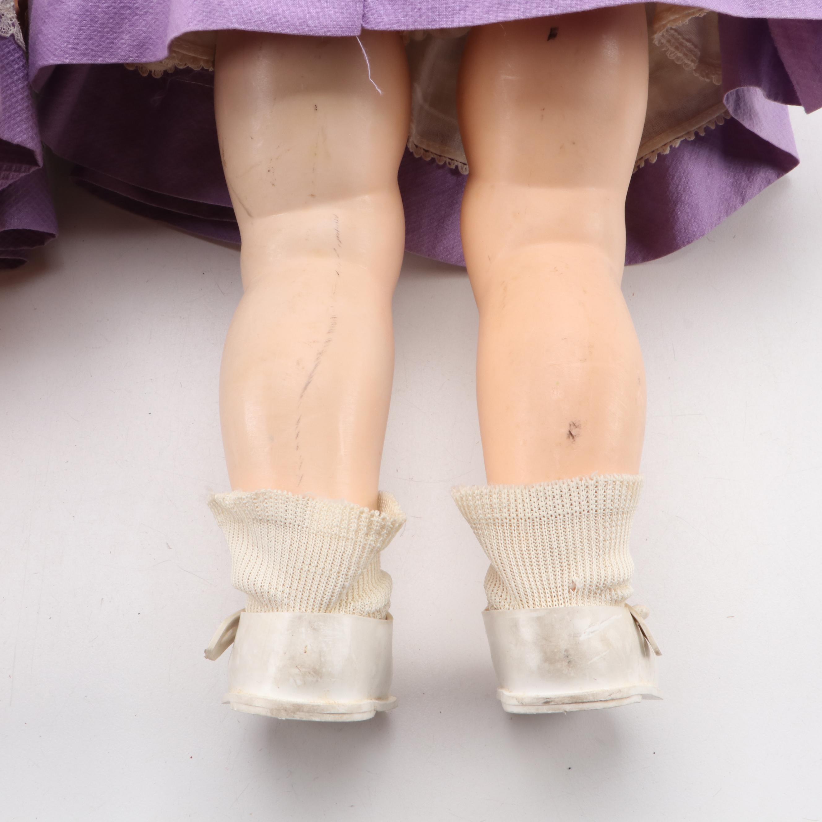 Ideal "Saucy Walker" Dolls with Marx Tin Litho Doll House and Other Furniture