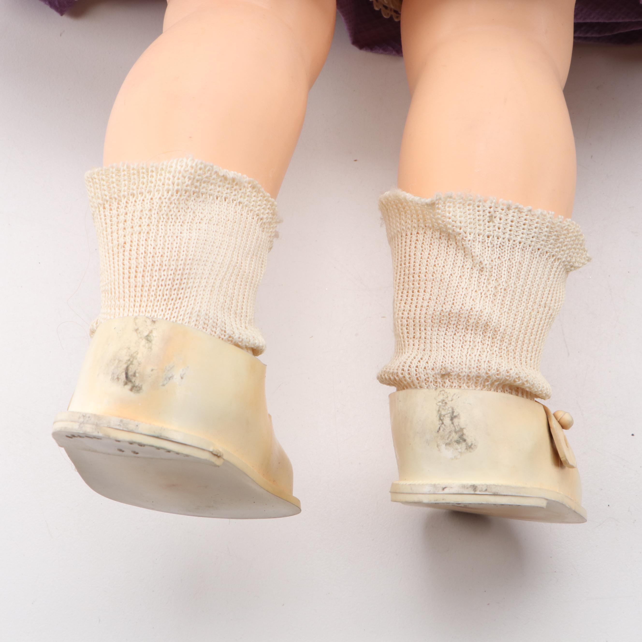 Ideal "Saucy Walker" Dolls with Marx Tin Litho Doll House and Other Furniture