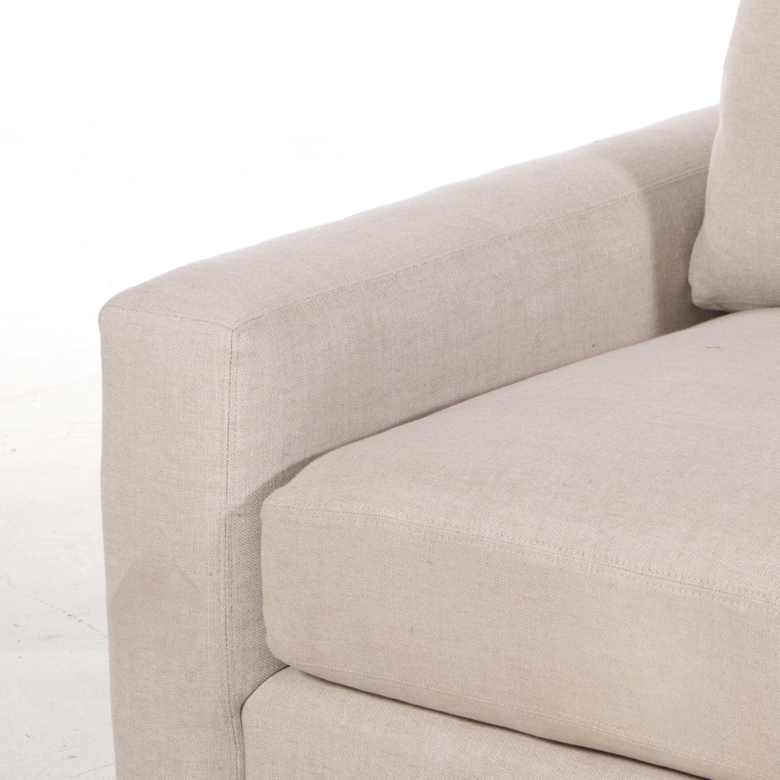 Camden Collection Contemporary Beige Fabric Upholstered Sofa