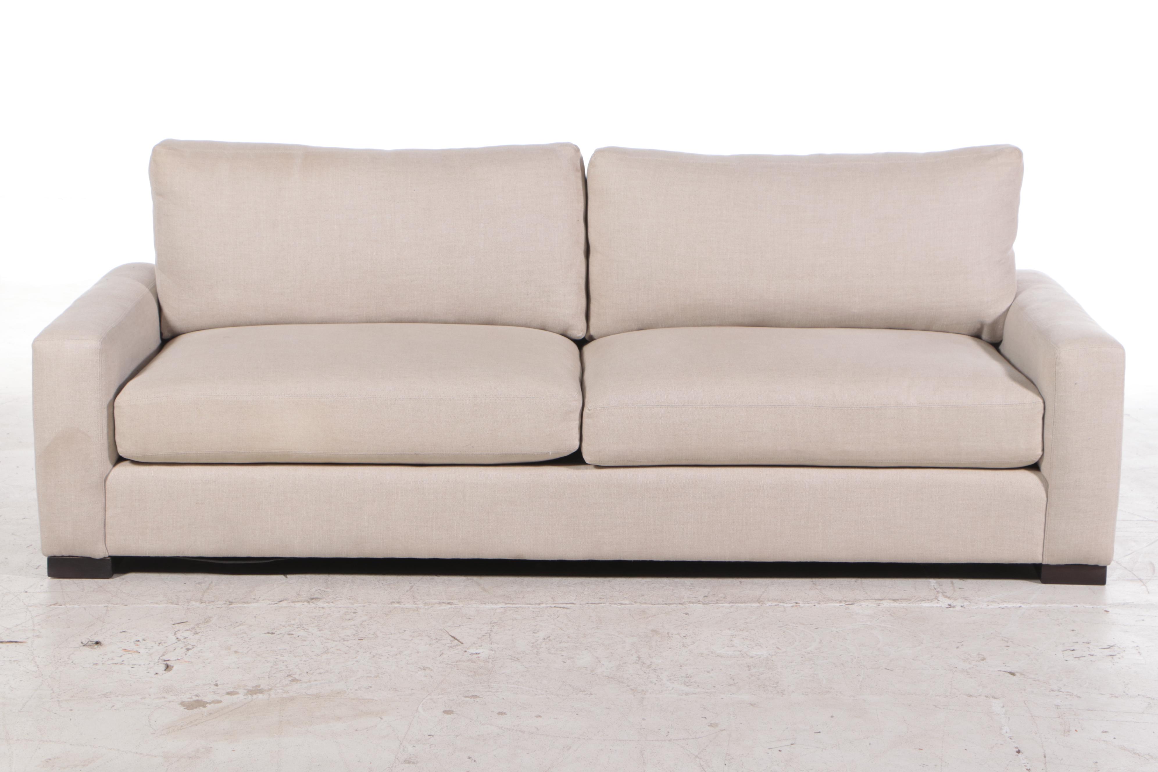 Camden Collection Contemporary Beige Fabric Upholstered Sofa