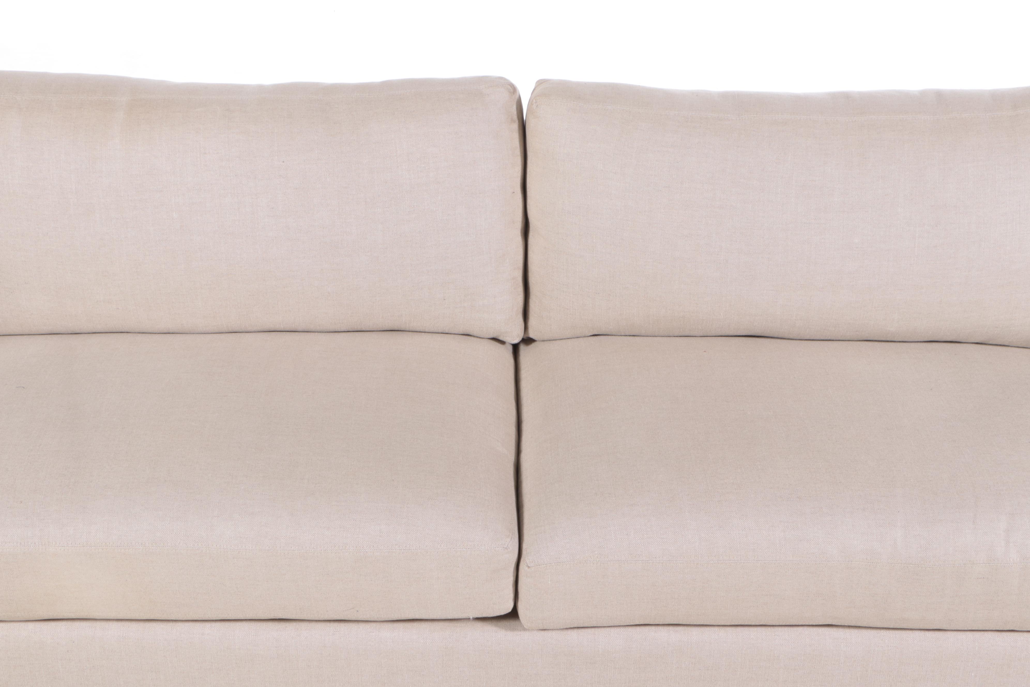 Camden Collection Contemporary Beige Fabric Upholstered Sofa