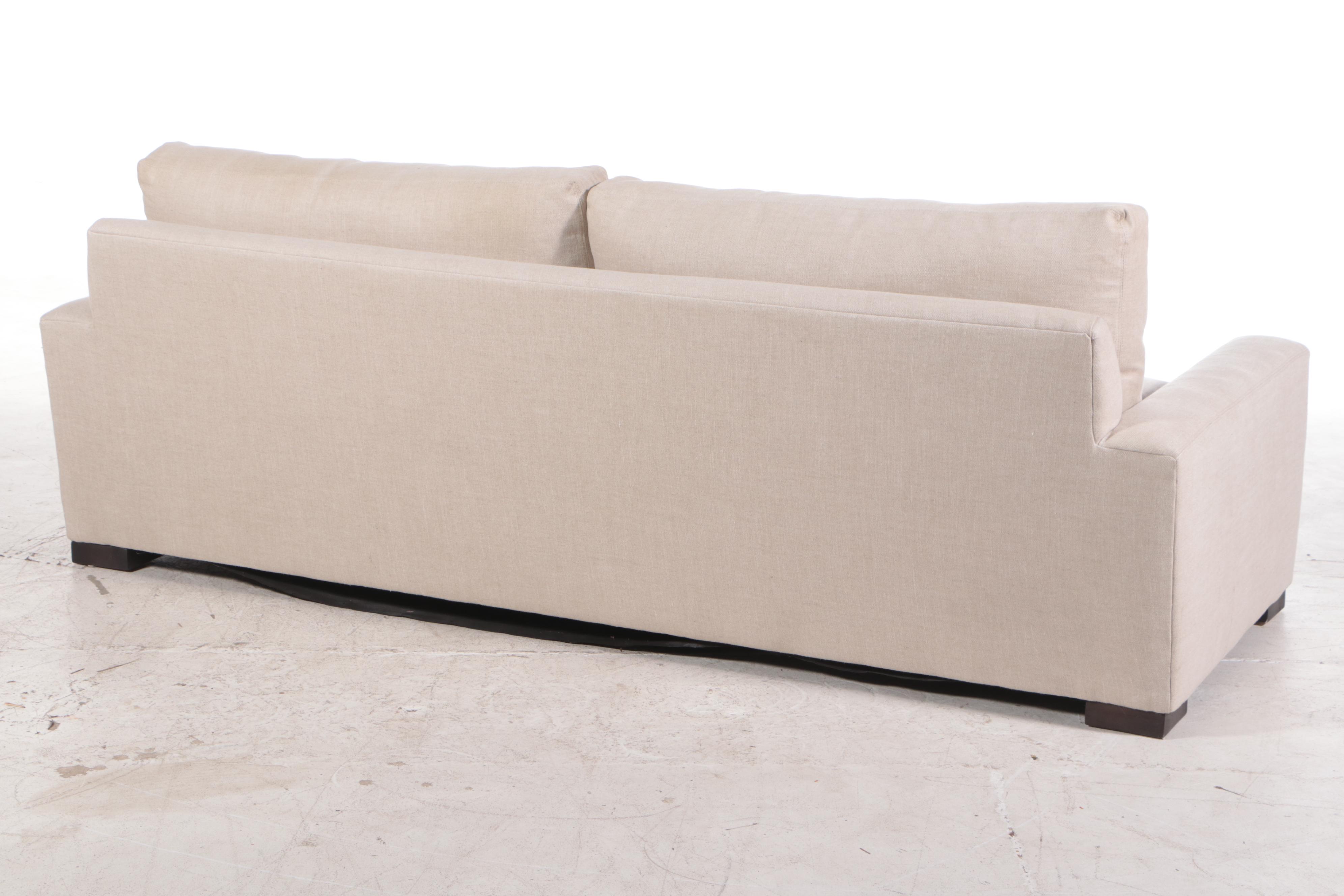 Camden Collection Contemporary Beige Fabric Upholstered Sofa