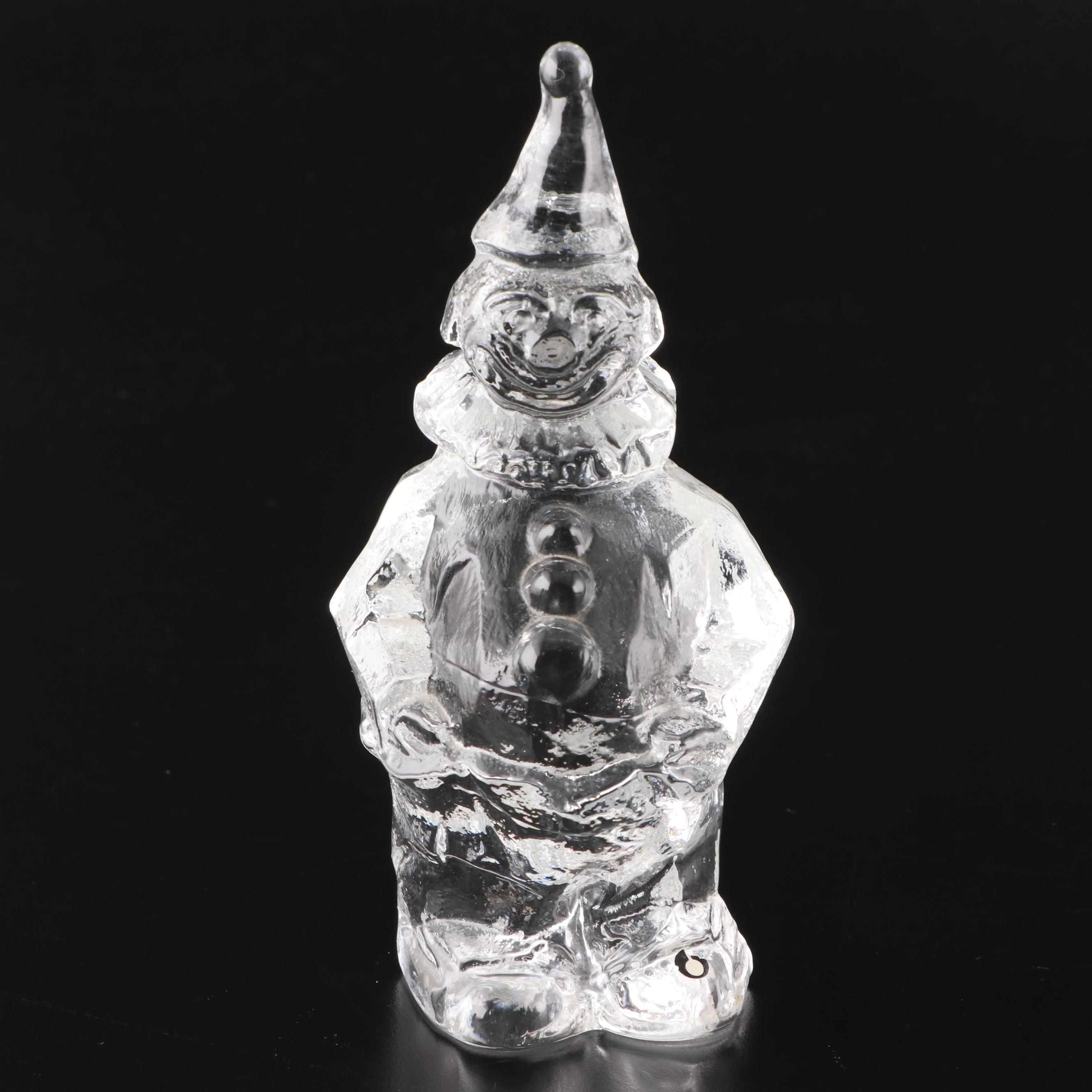 Uno Westerberg for Pukeberg Glass Clown Paperweight with Galileo Thermometer