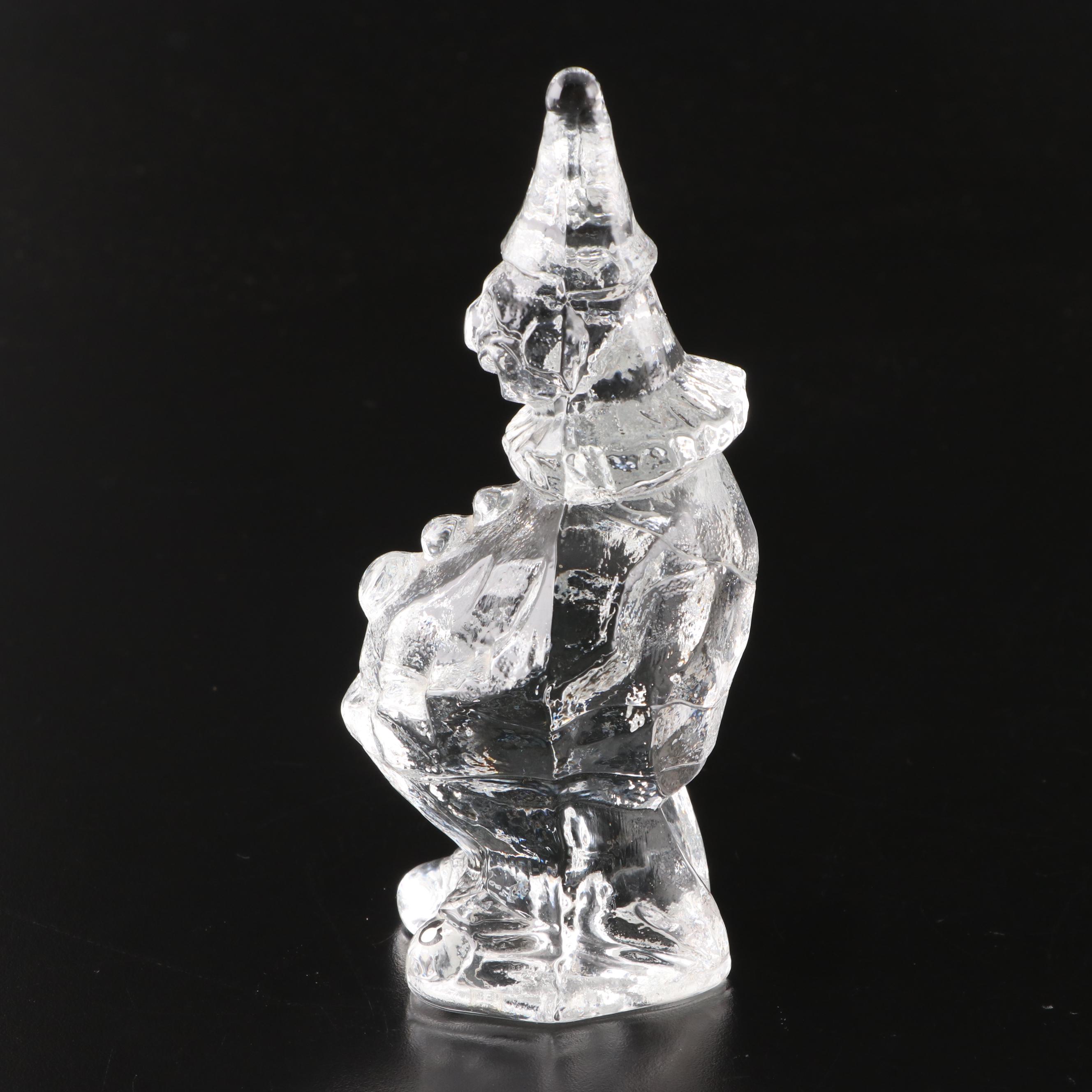 Uno Westerberg for Pukeberg Glass Clown Paperweight with Galileo Thermometer