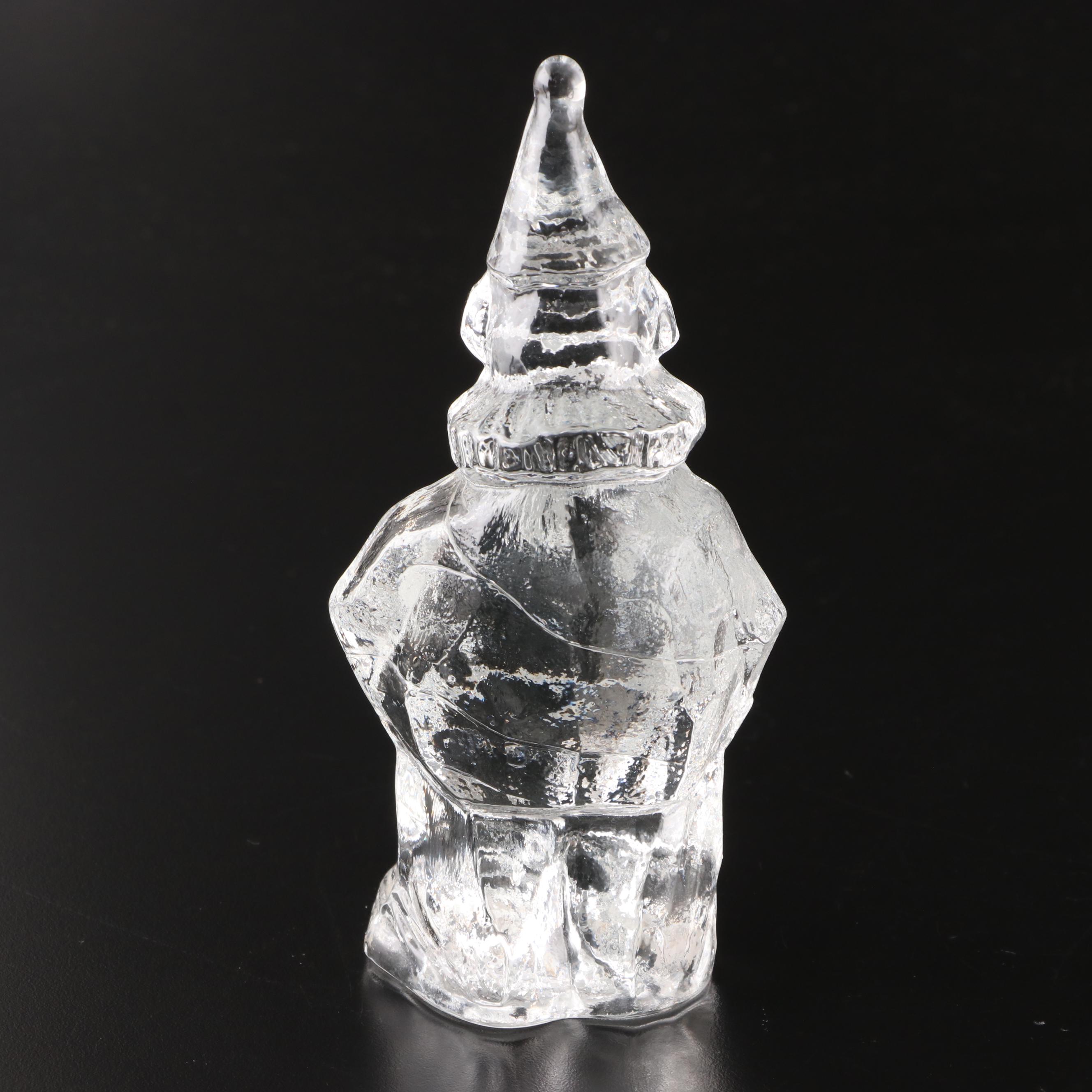 Uno Westerberg for Pukeberg Glass Clown Paperweight with Galileo Thermometer