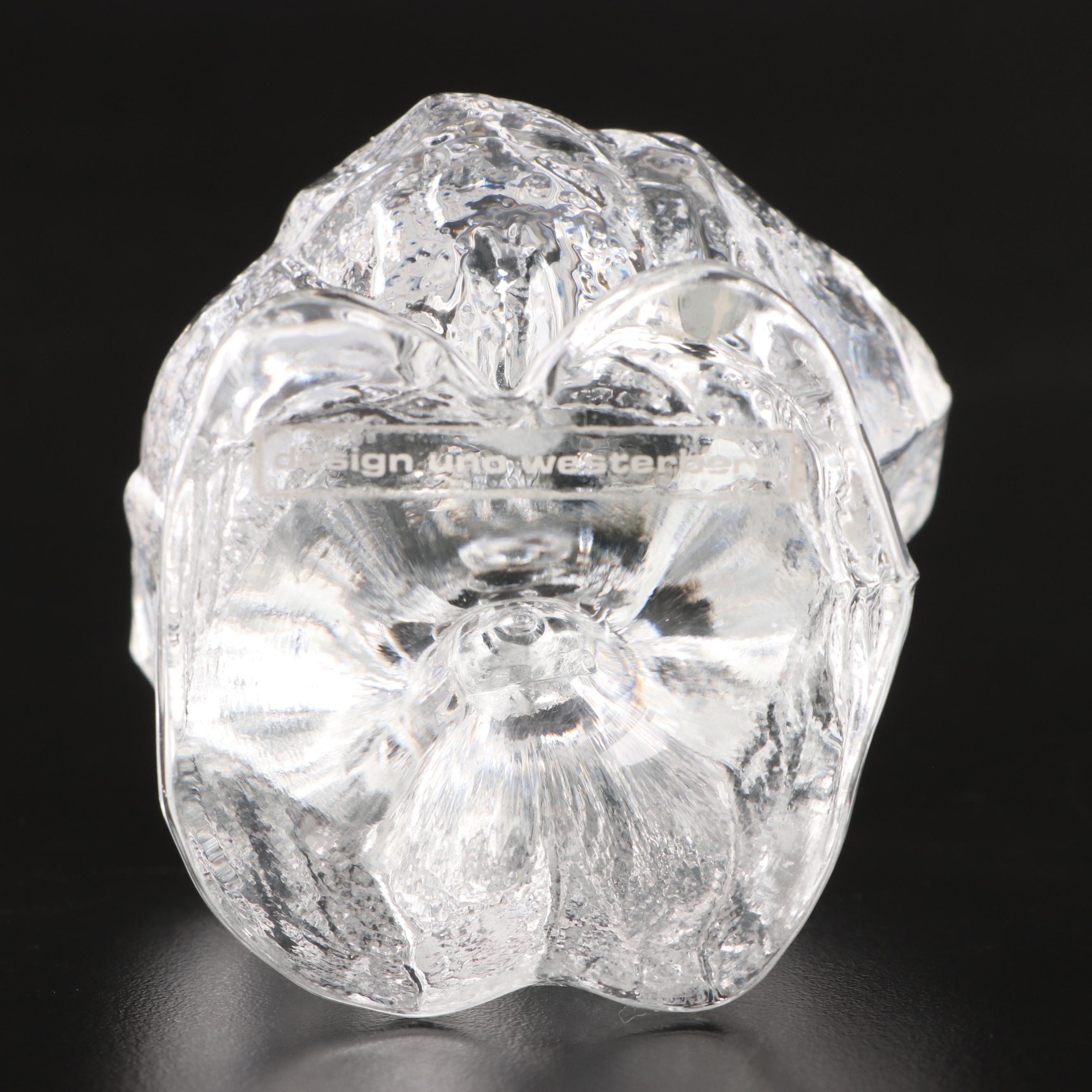 Uno Westerberg for Pukeberg Glass Clown Paperweight with Galileo Thermometer