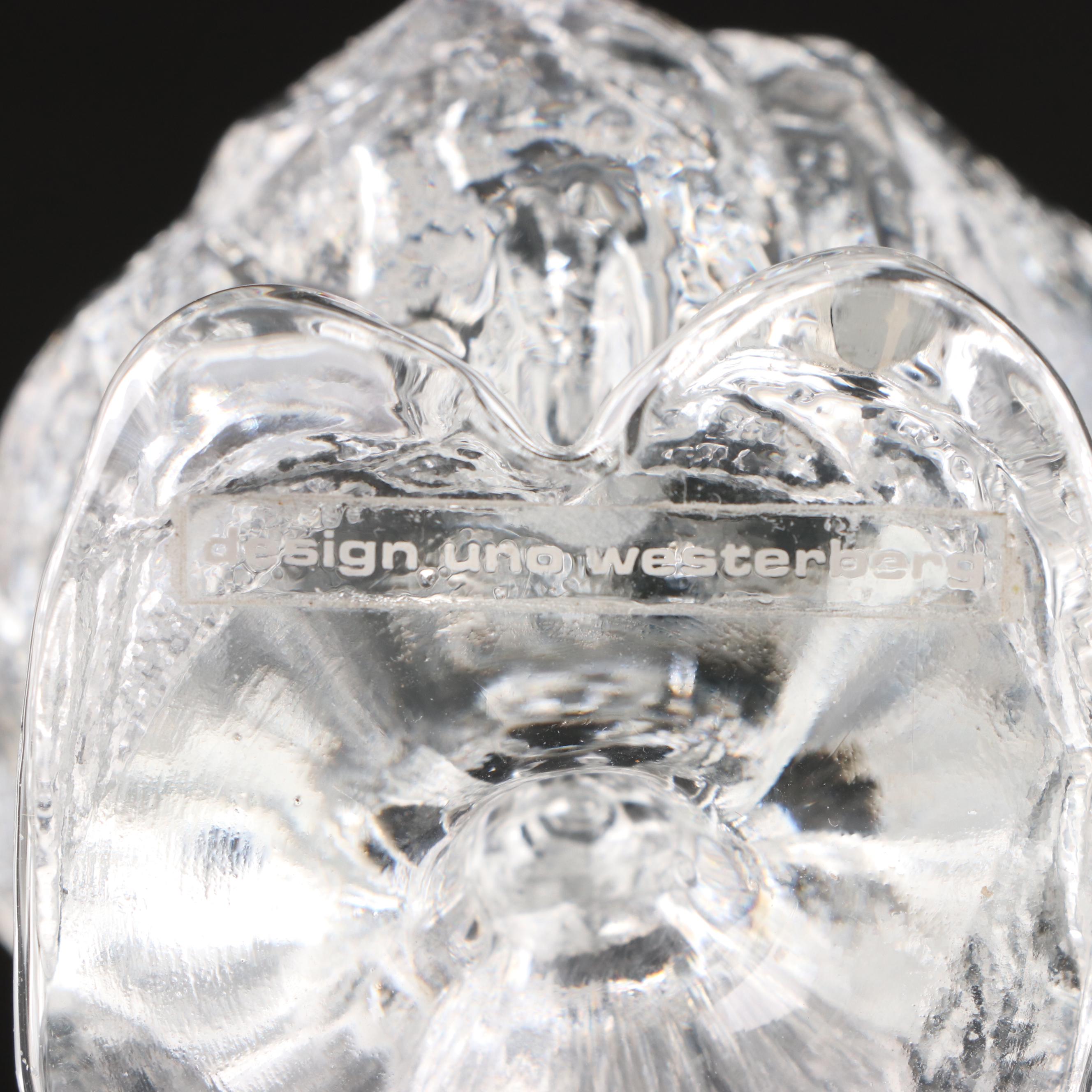 Uno Westerberg for Pukeberg Glass Clown Paperweight with Galileo Thermometer