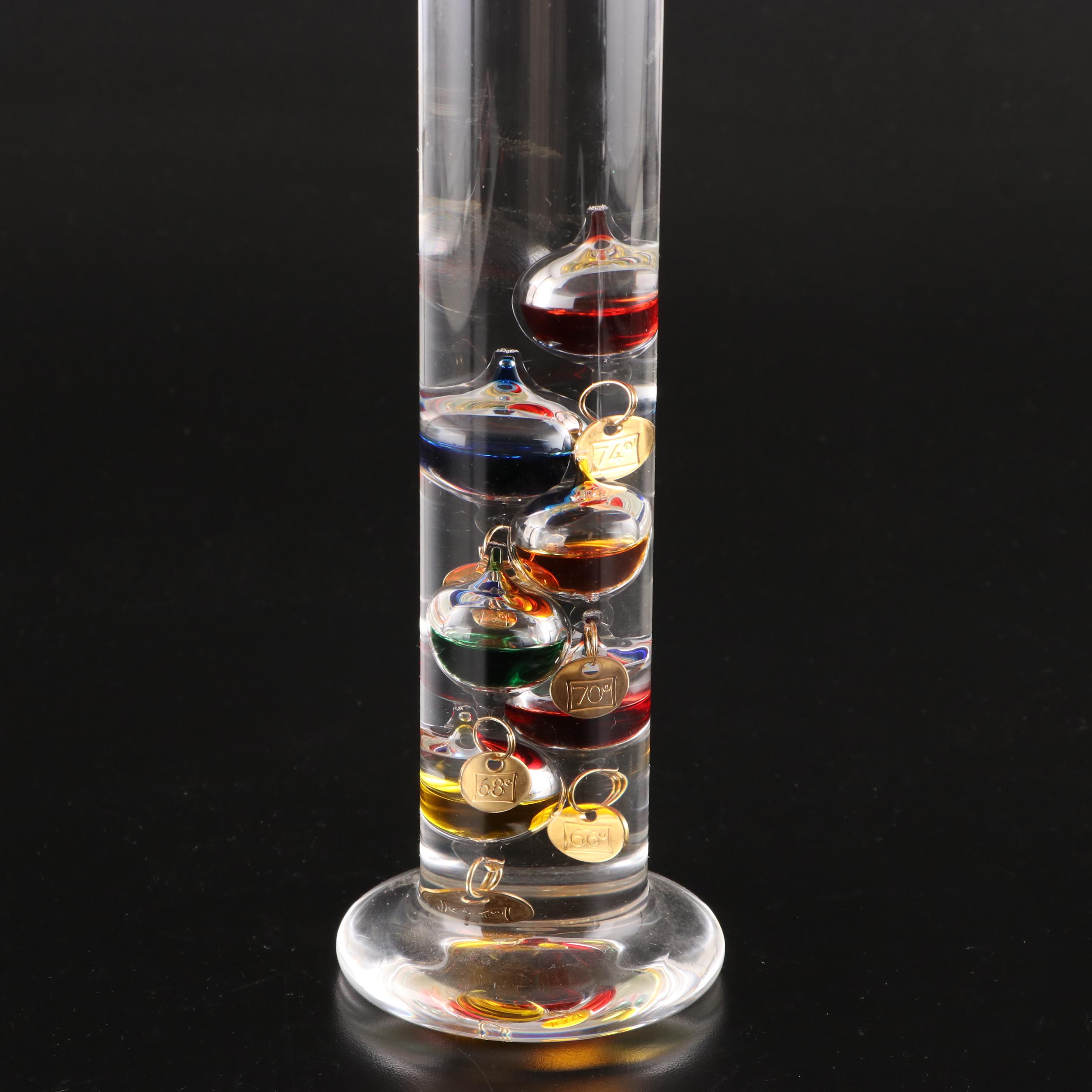 Uno Westerberg for Pukeberg Glass Clown Paperweight with Galileo Thermometer