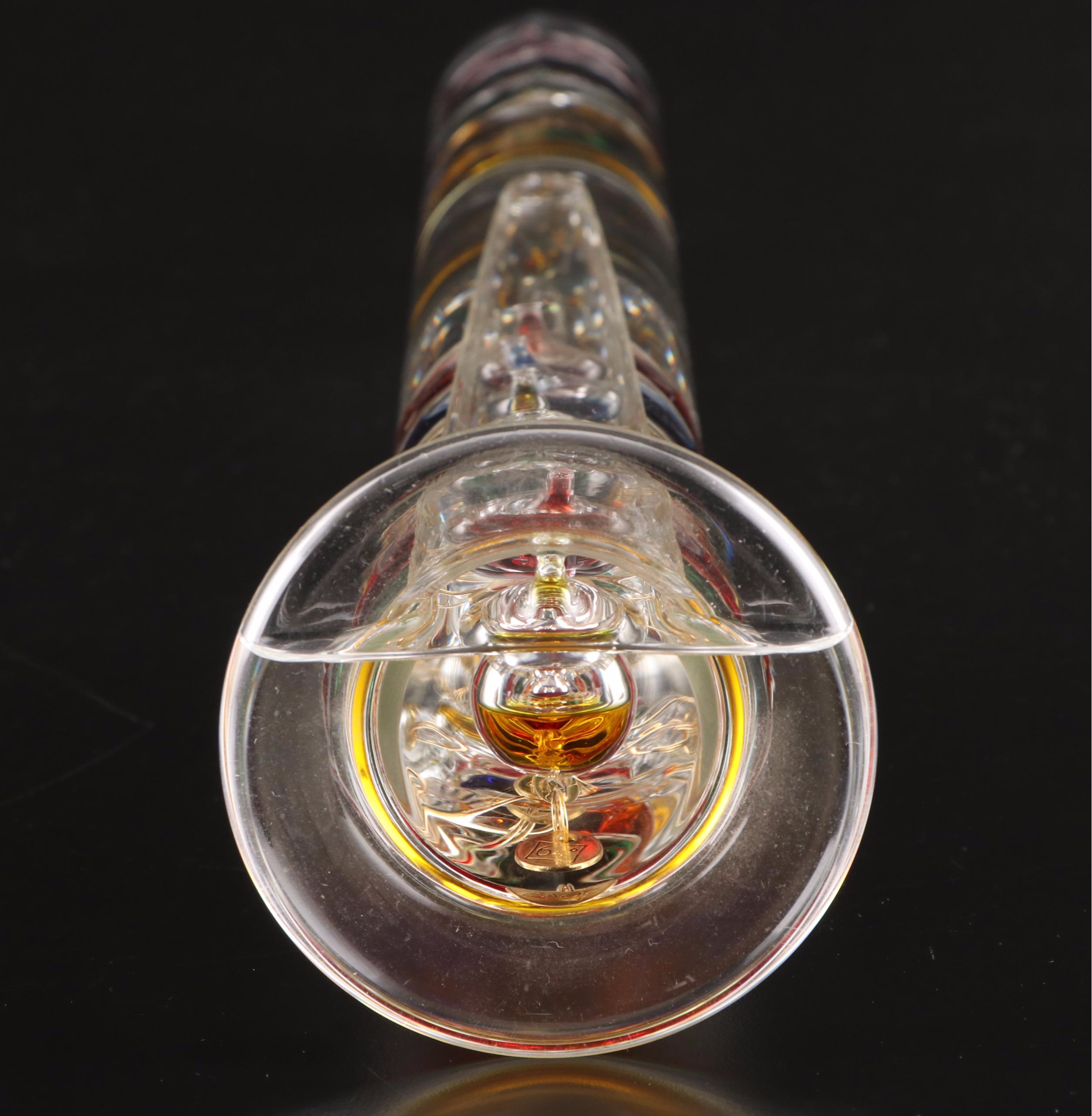 Uno Westerberg for Pukeberg Glass Clown Paperweight with Galileo Thermometer