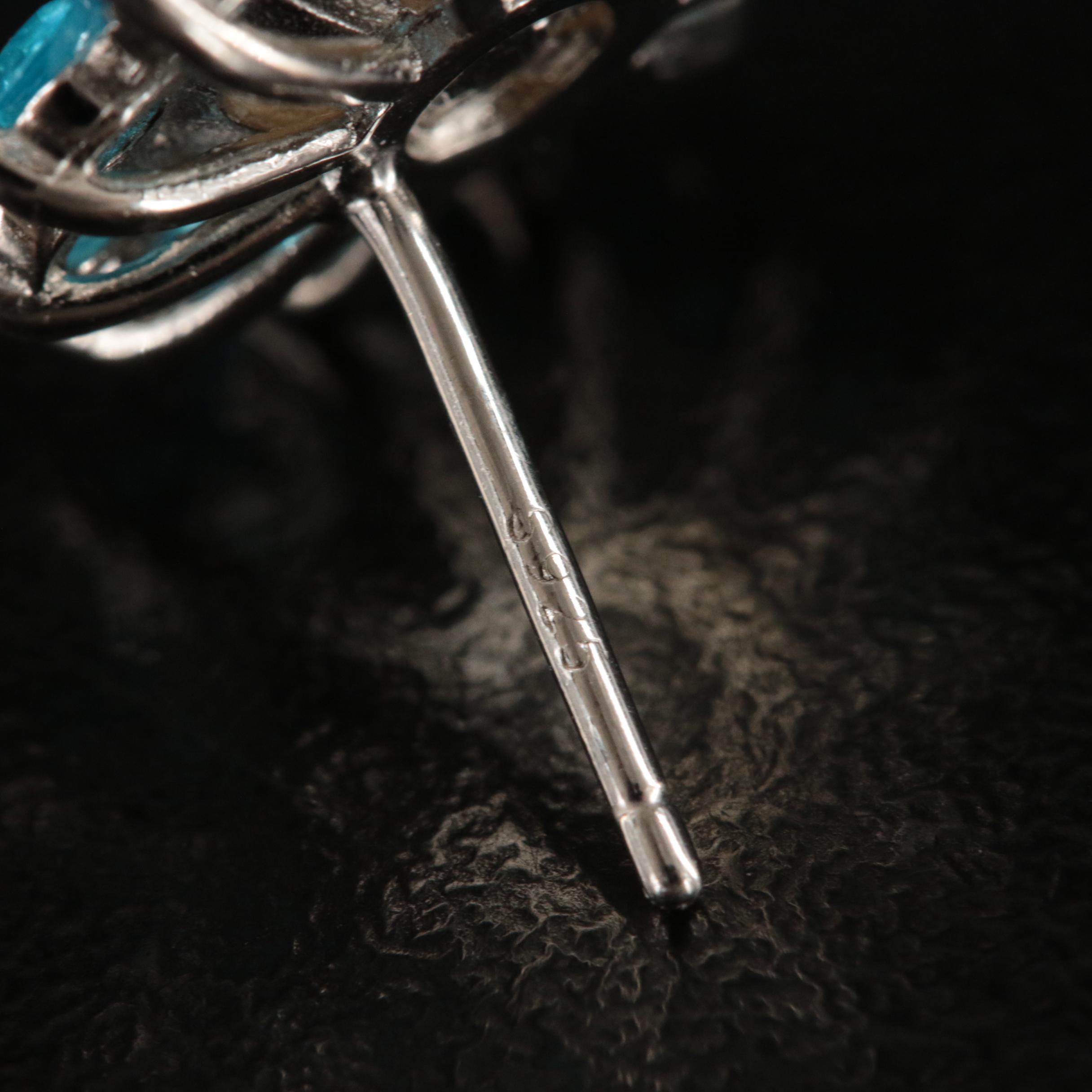 Sterling Pearl and Apatite Button Earrings