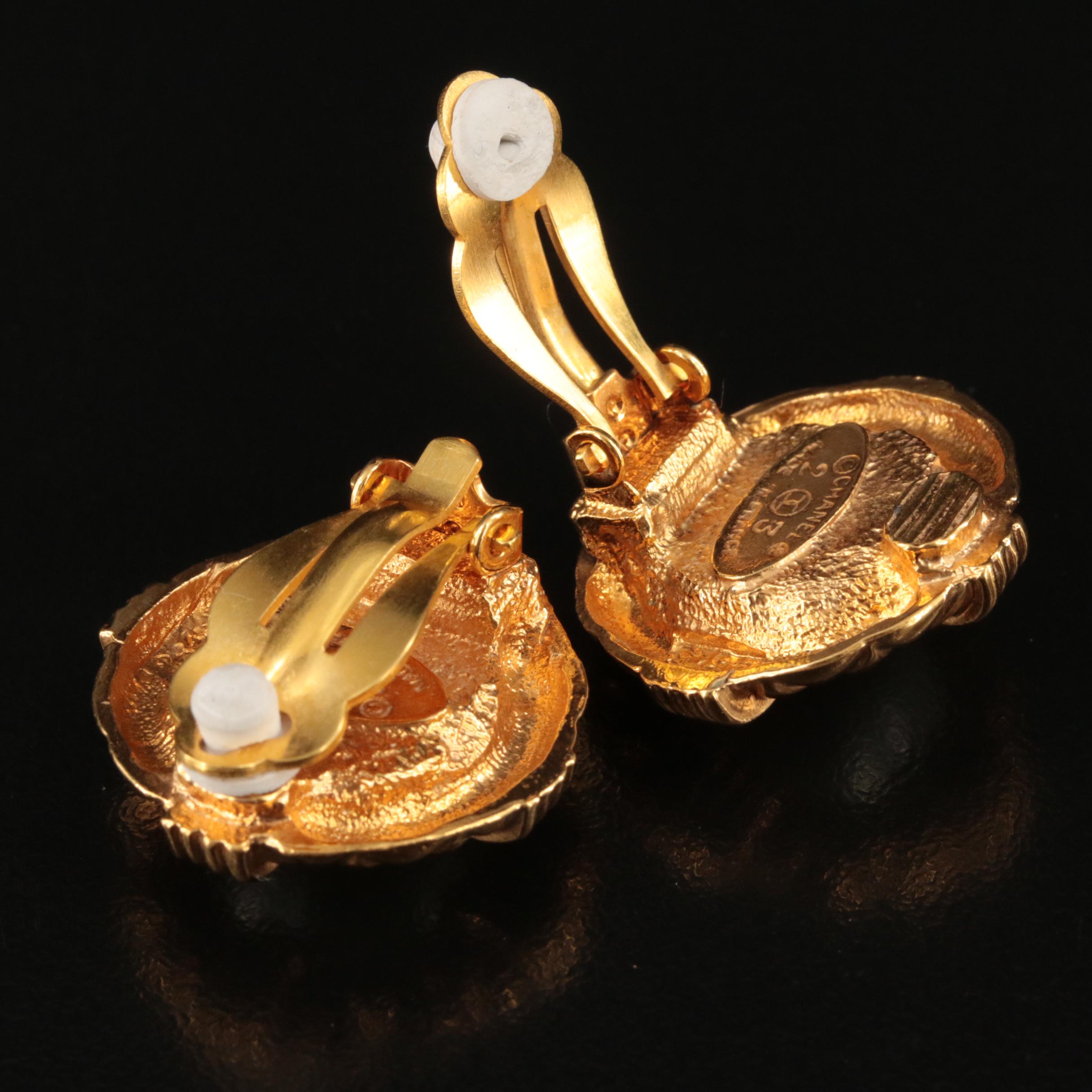 Chanel Faux Pearl Earrings