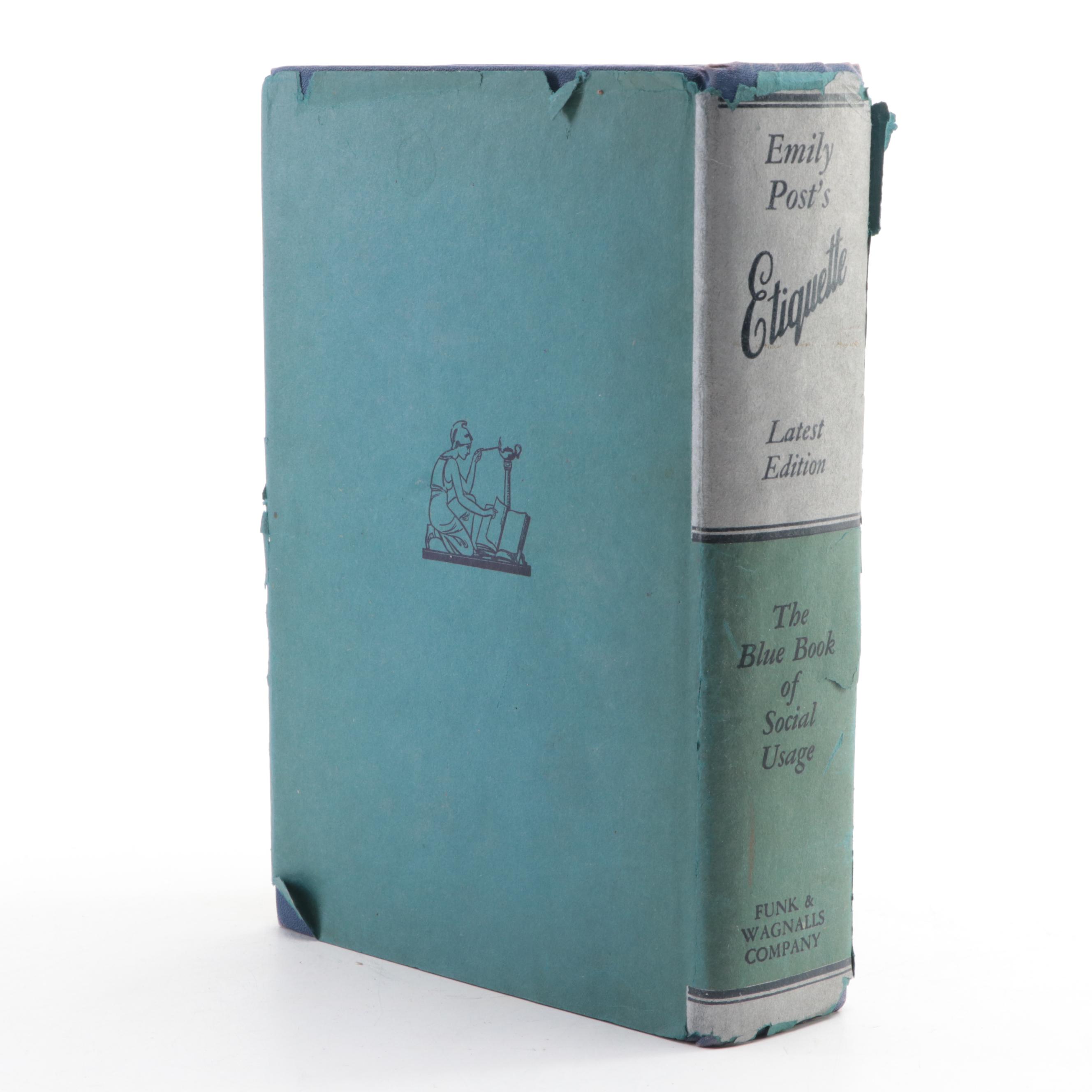 Illustrated "Etiquette: The Blue Book of Social Usage" by Emily Post, 1947