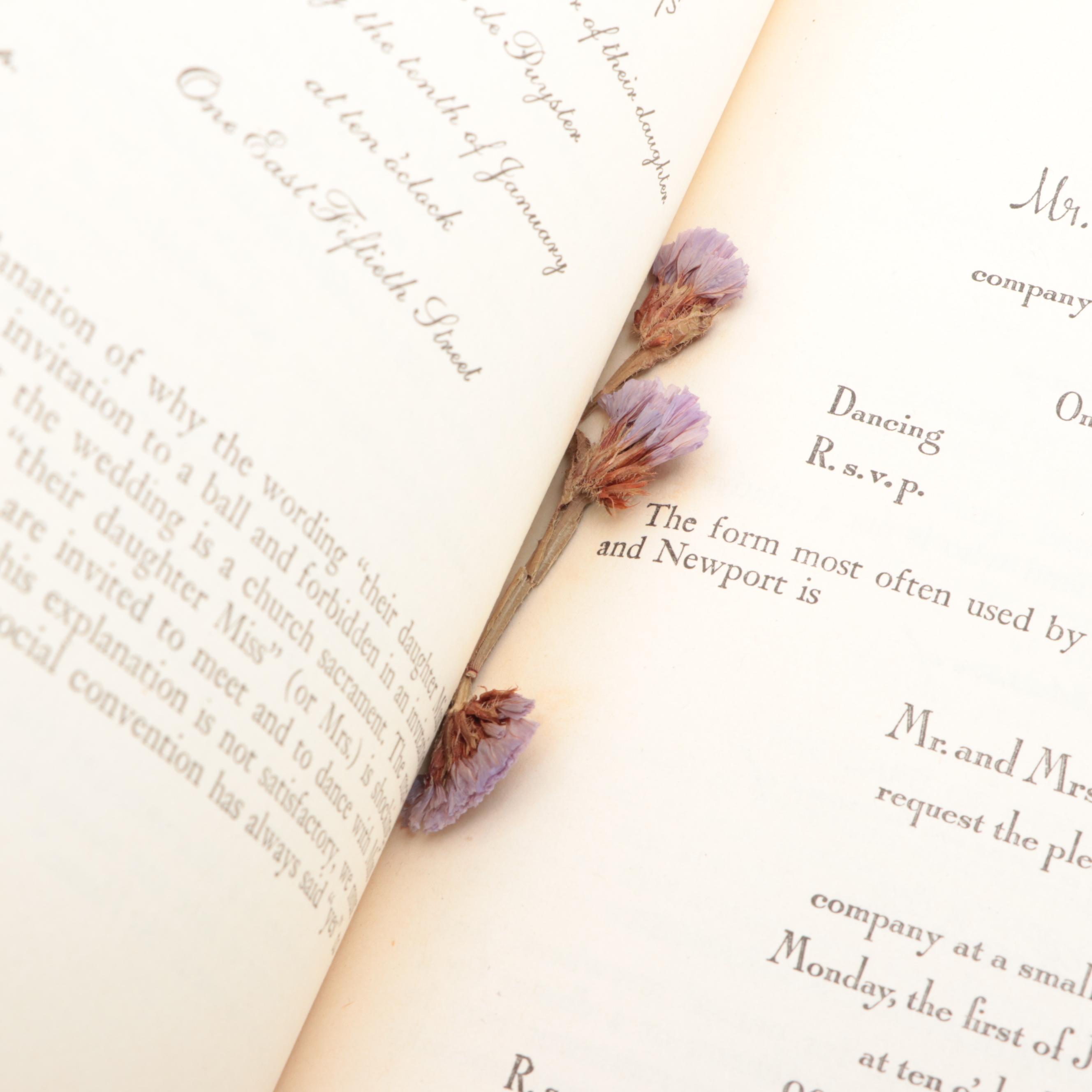 Illustrated "Etiquette: The Blue Book of Social Usage" by Emily Post, 1947