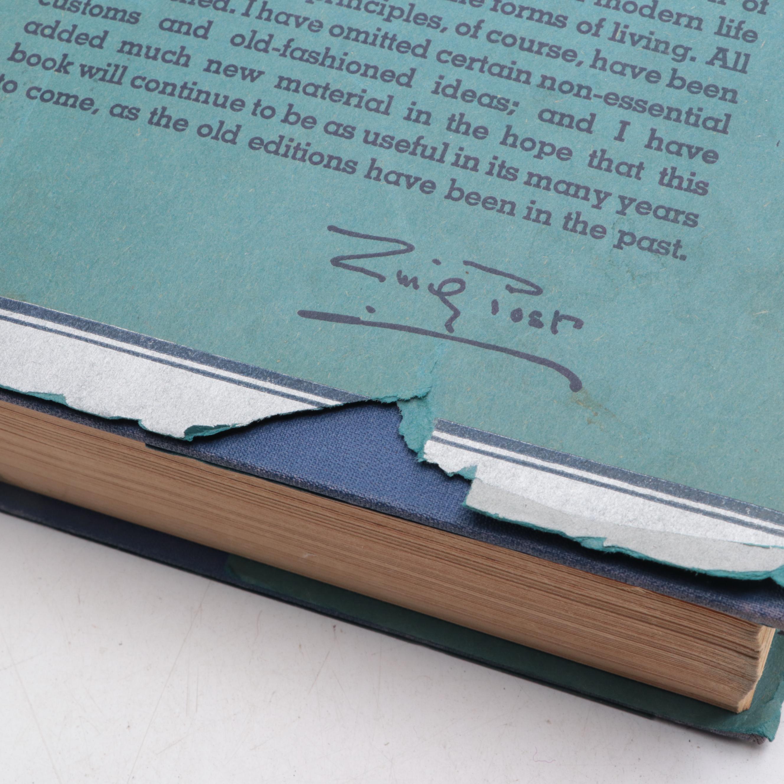 Illustrated "Etiquette: The Blue Book of Social Usage" by Emily Post, 1947