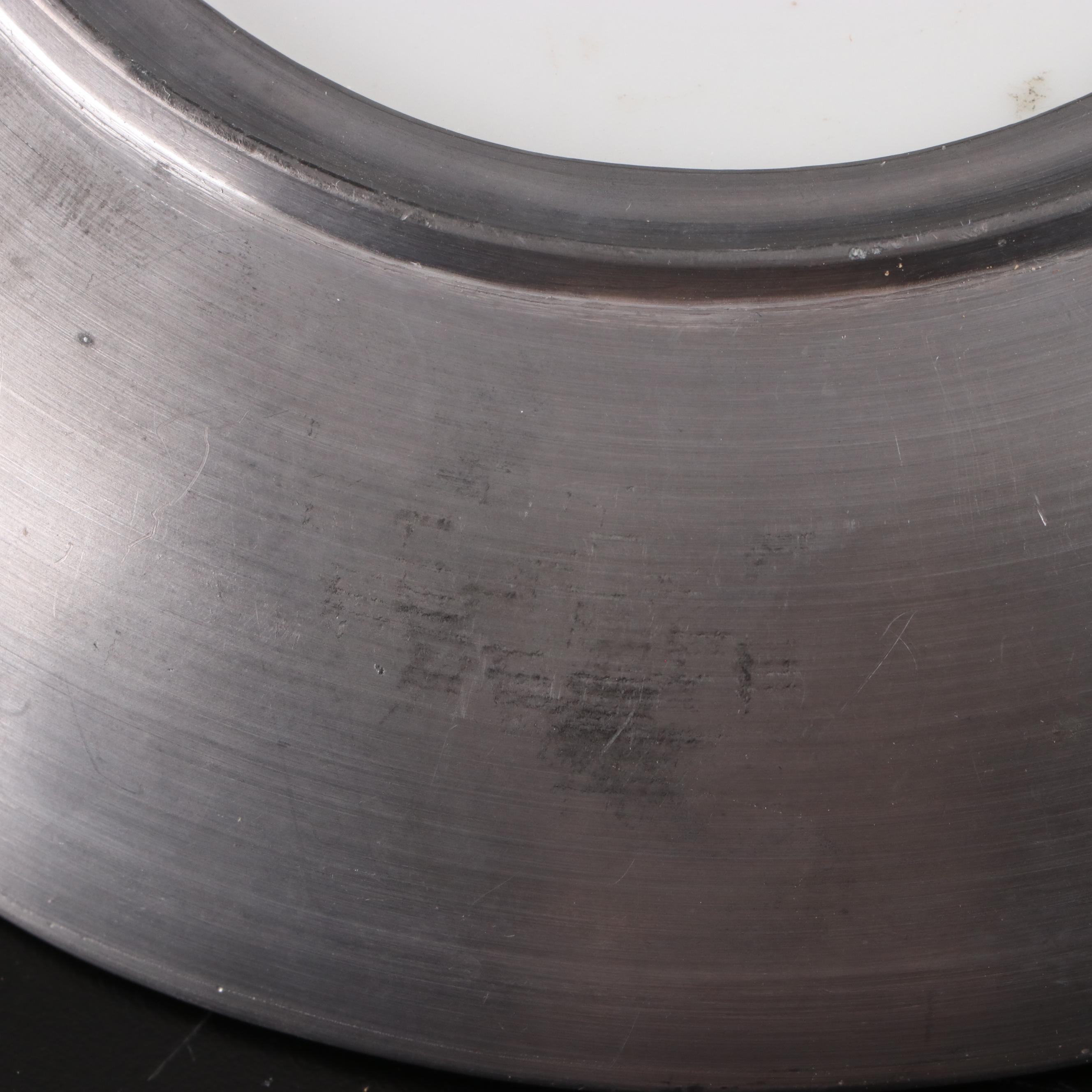 Wilton Pewter Candlesticks with Neiman-Marcus Tobacco Leaf Porcelain Bowl