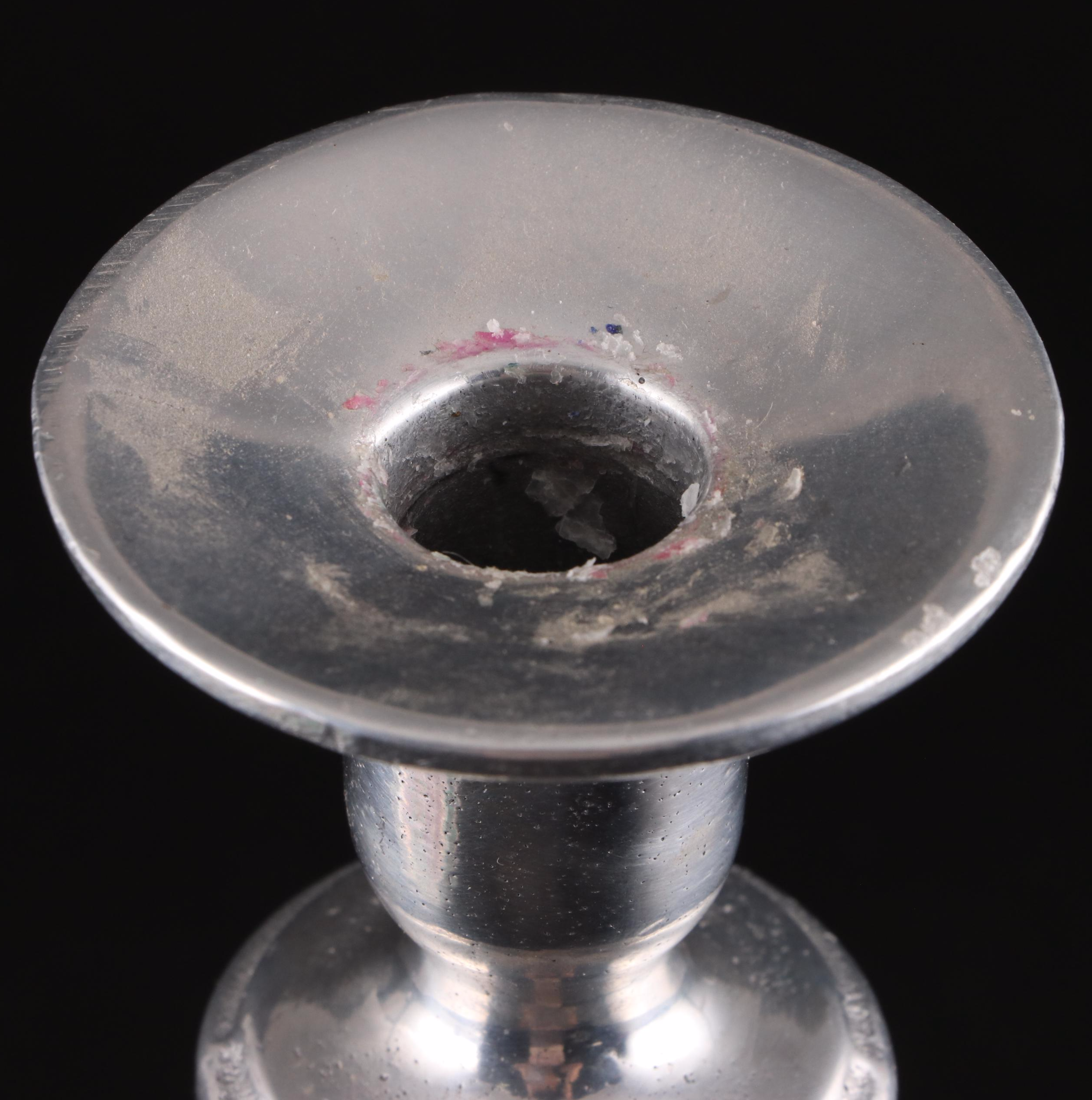 Wilton Pewter Candlesticks with Neiman-Marcus Tobacco Leaf Porcelain Bowl