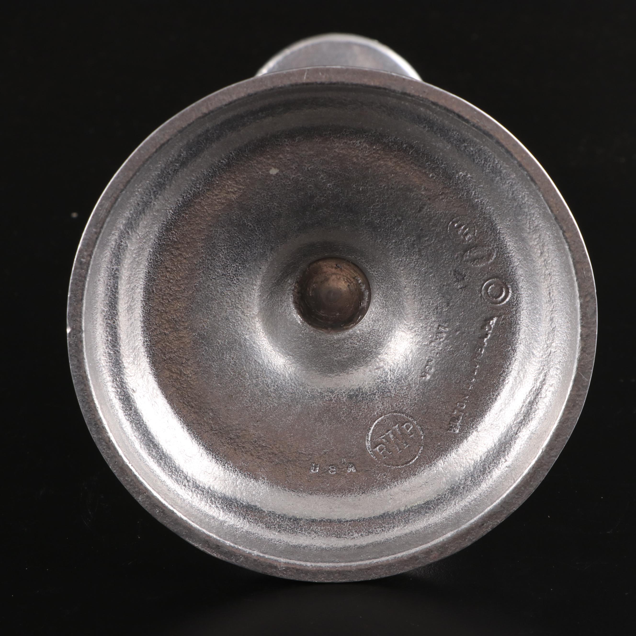 Wilton Pewter Candlesticks with Neiman-Marcus Tobacco Leaf Porcelain Bowl