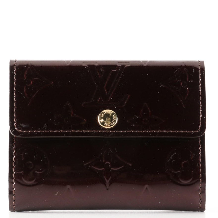 Louis Vuitton Compact Wallet in Amarante Monogram Vernis