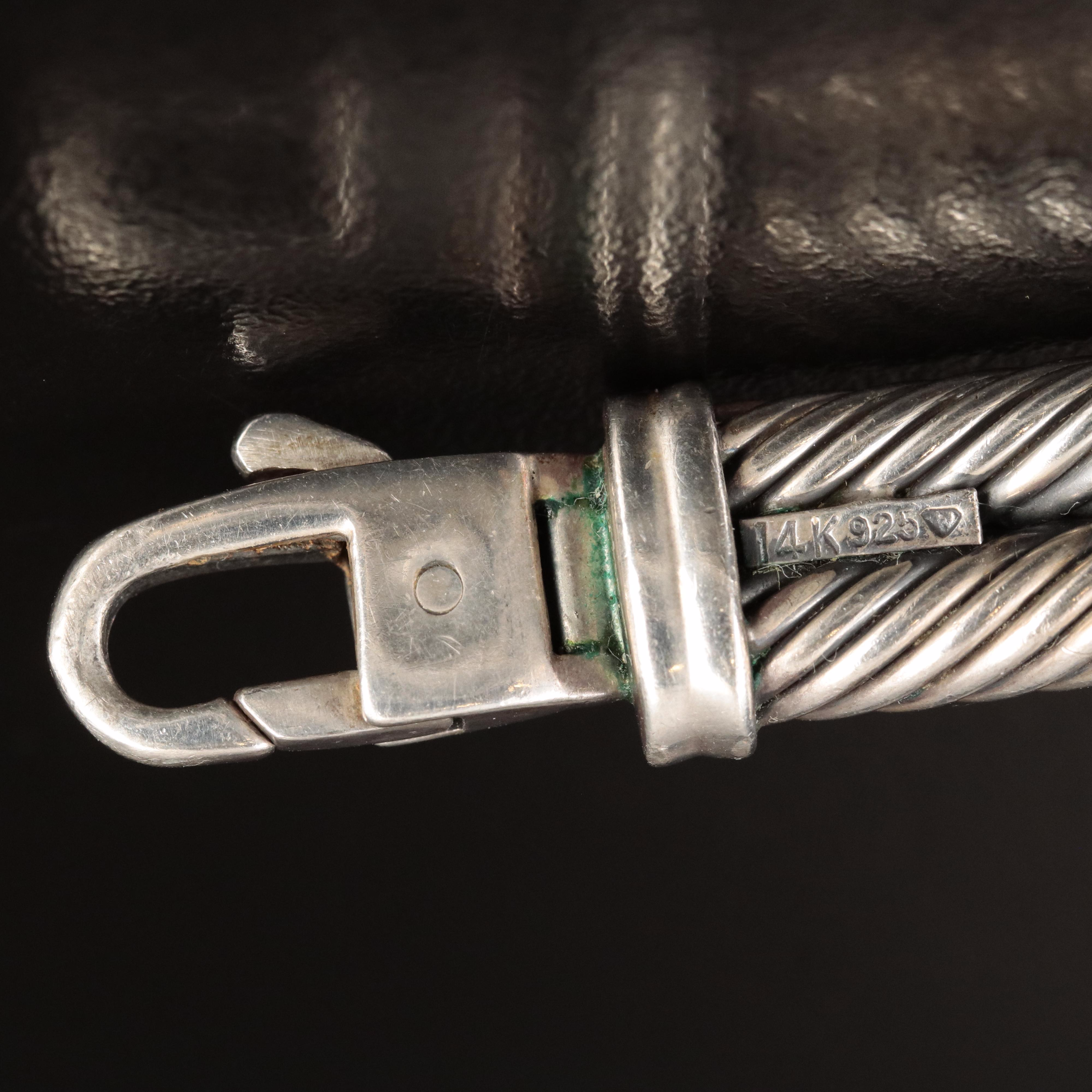 David Yurman Sterling Double Cable Collar with 14K Accents