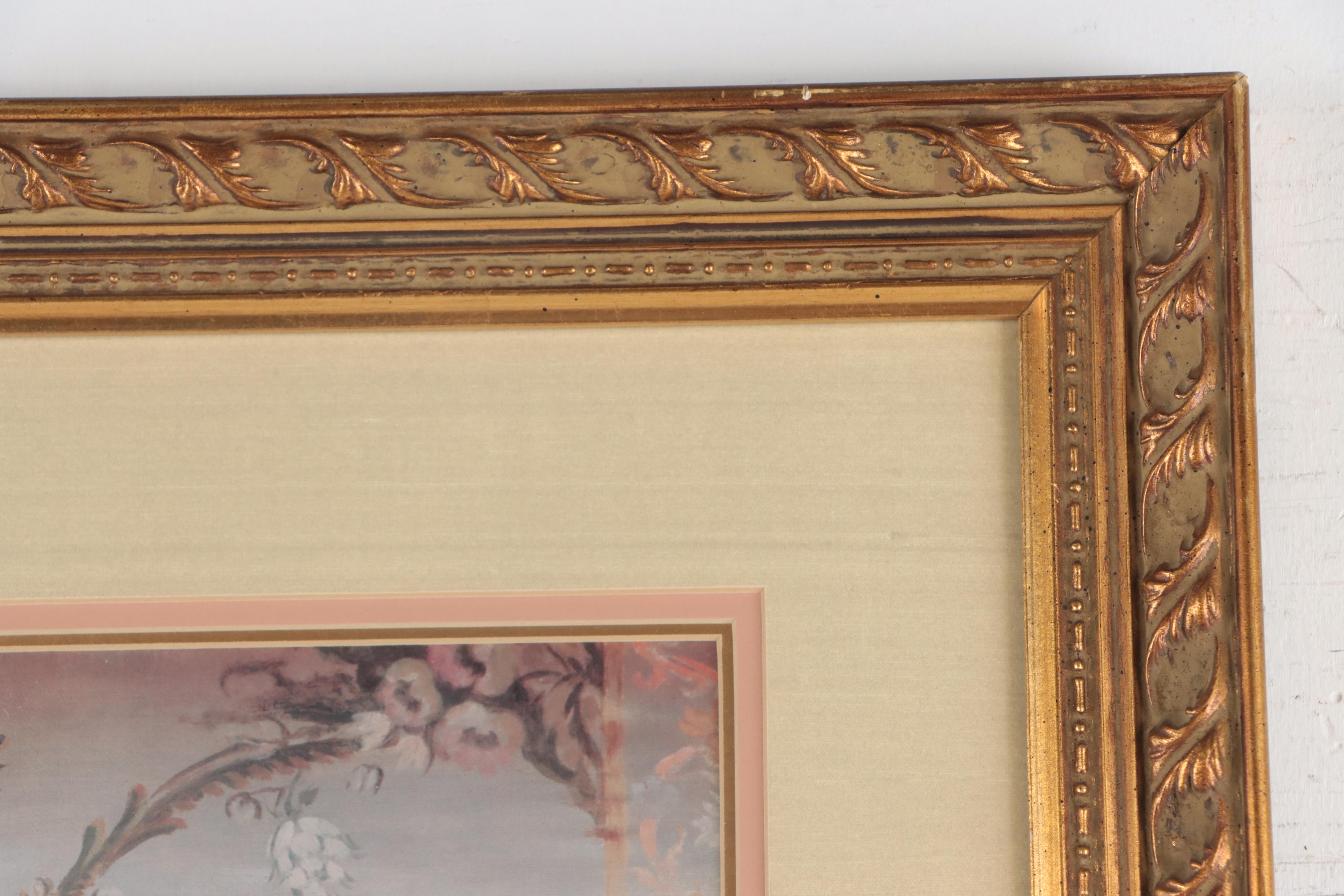 Offset Lithograph of Woman With Fan After Frederic Soulacroix