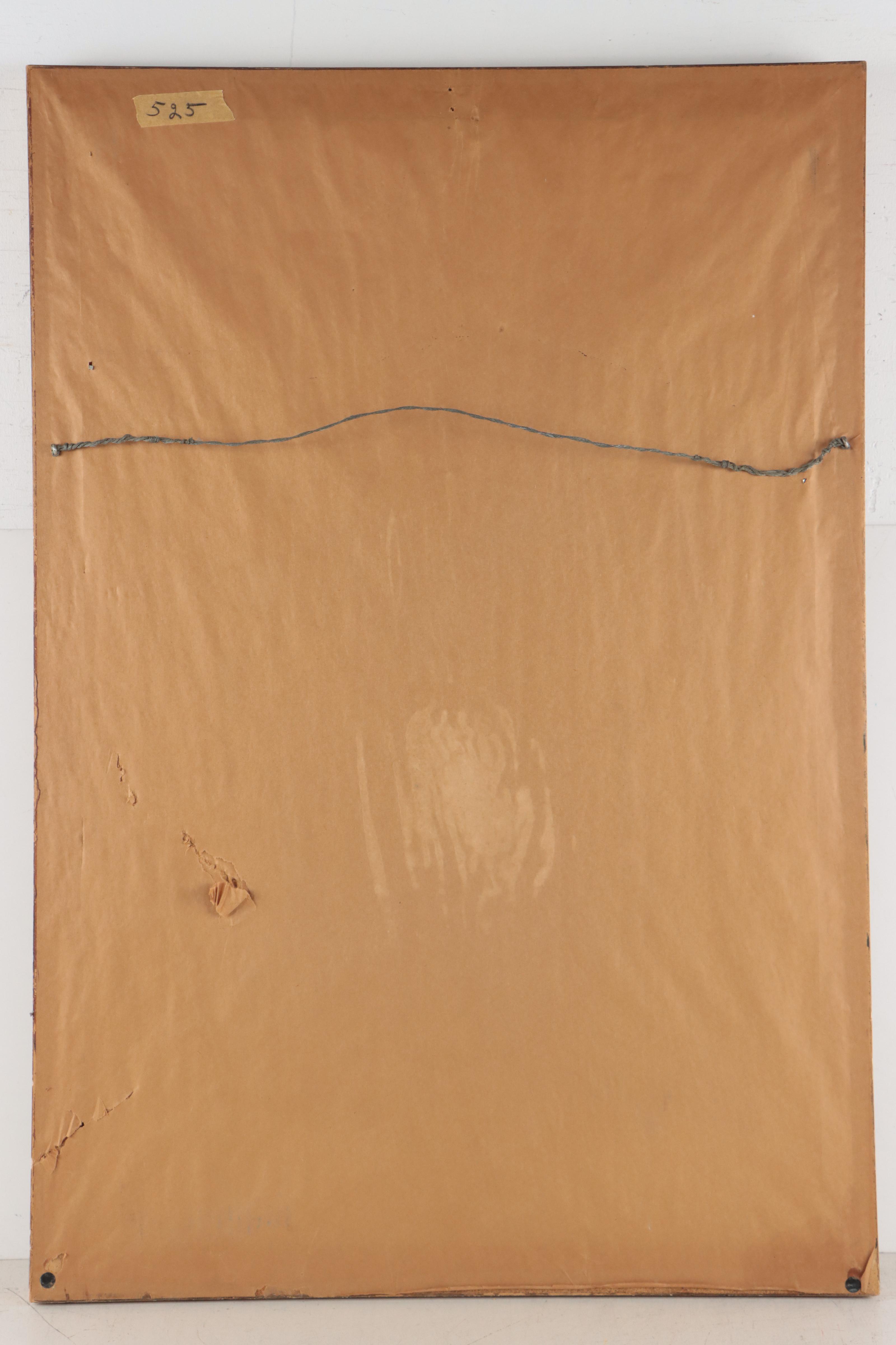 Offset Lithograph of Woman With Fan After Frederic Soulacroix