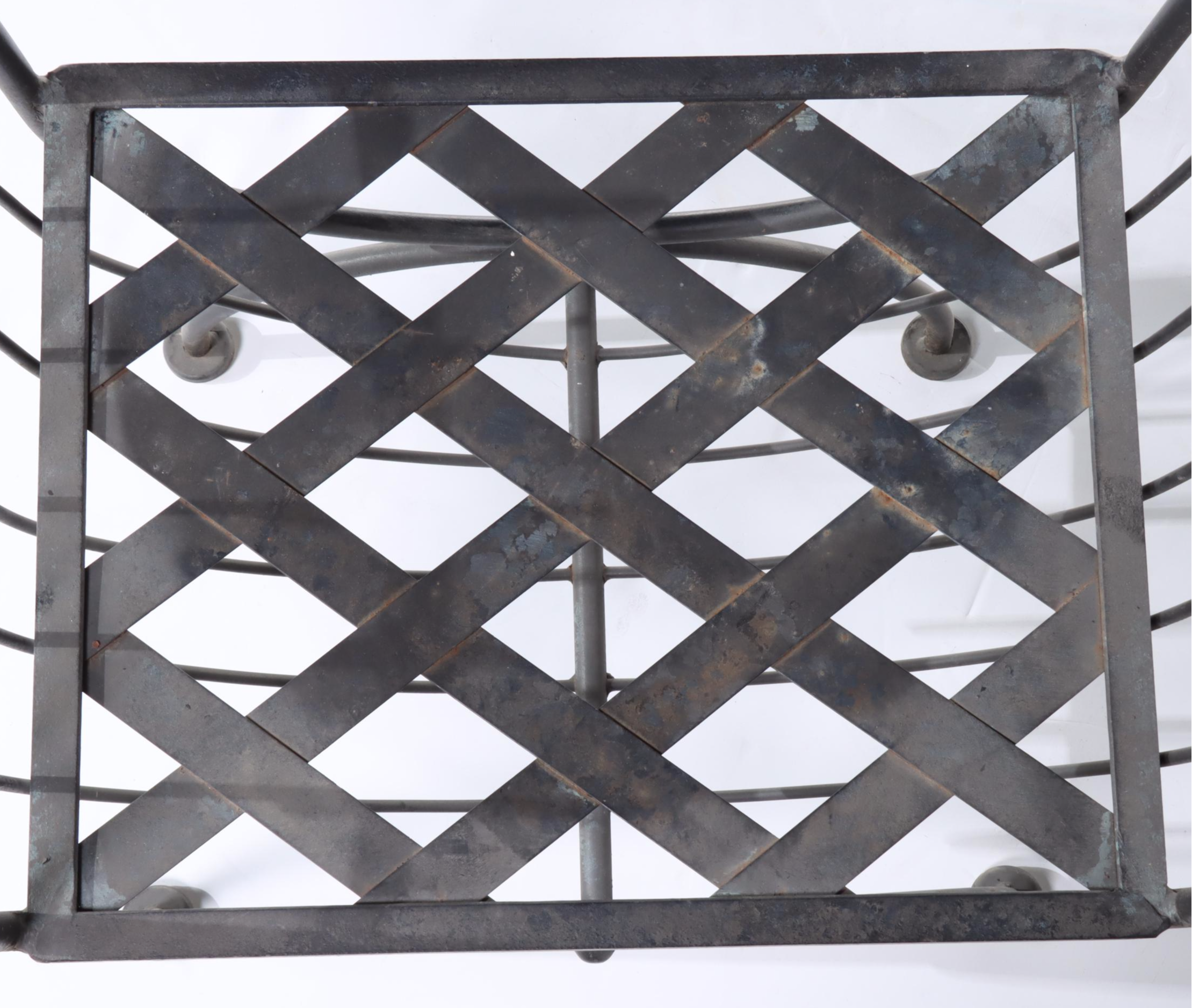 Wrought Iron Curule Patio Bench