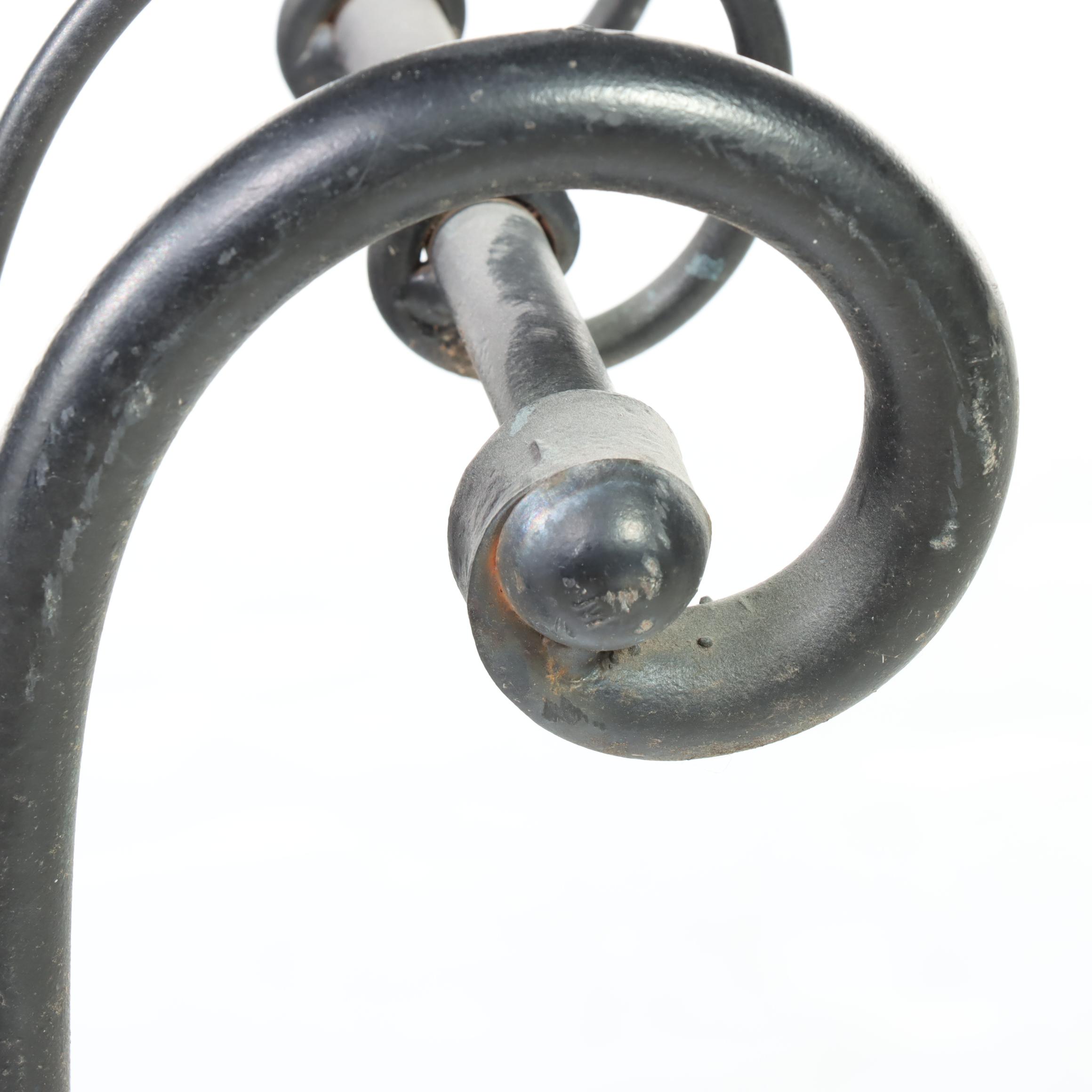 Wrought Iron Curule Patio Bench