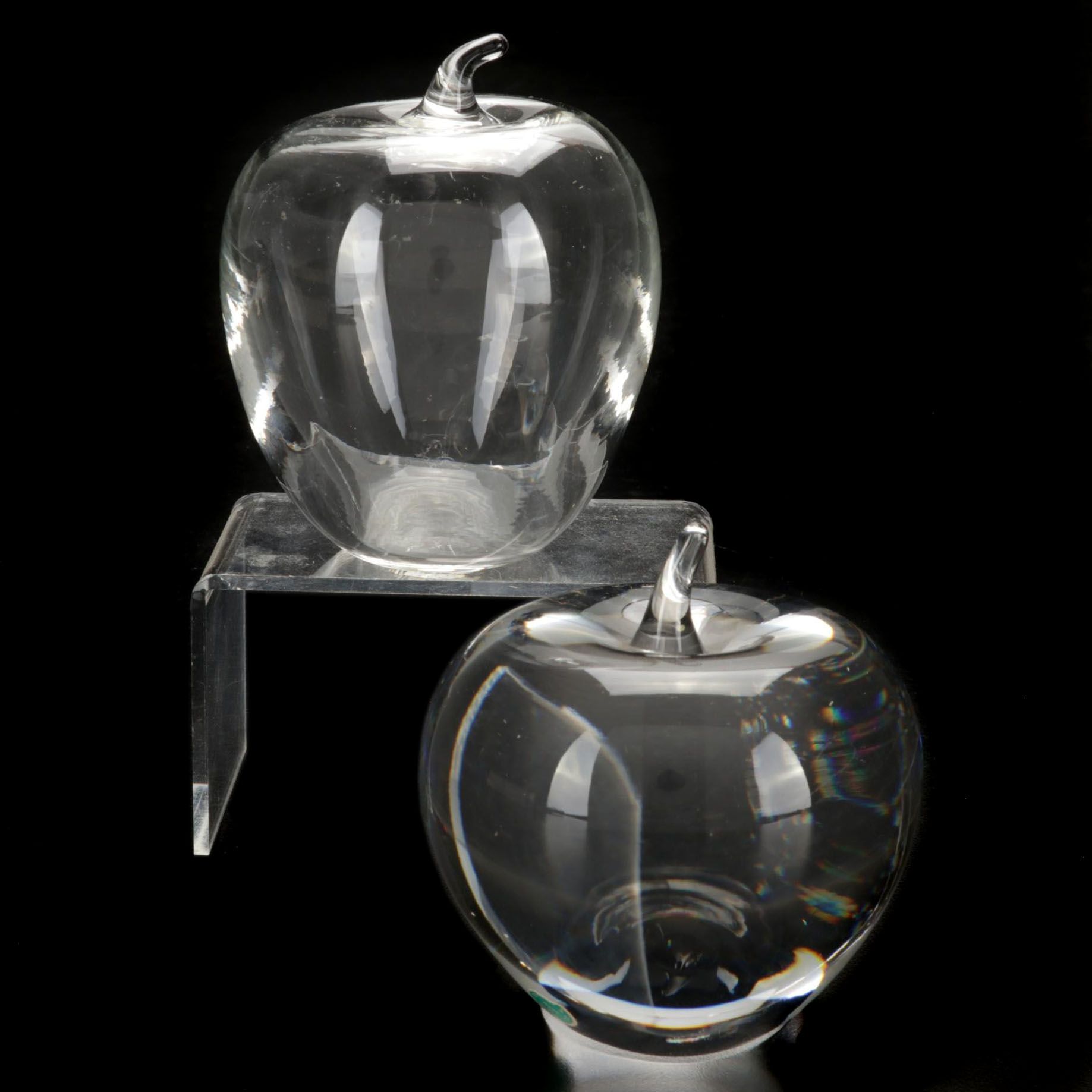 Tiffany & Co. "Apple" Crystal Paperweights